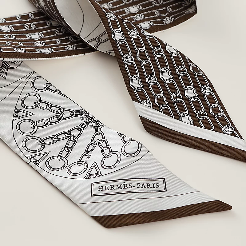 HERMES Effet Kaleidoscope Twilly blanc / anthracit