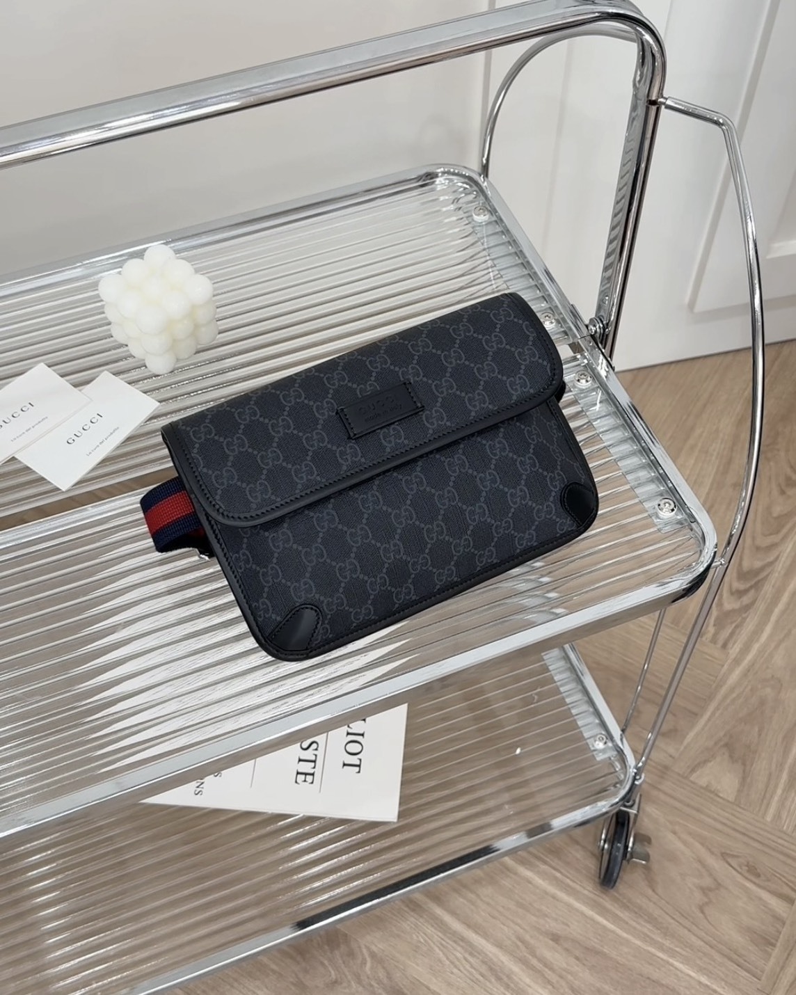 GUCCI｜GG SUPREME 腰包 黑色