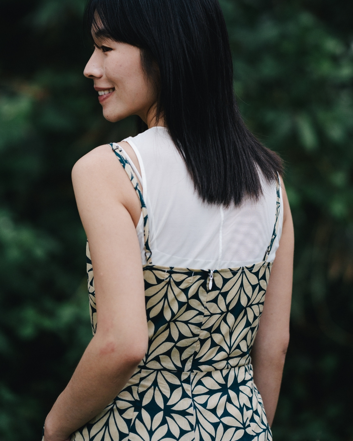 印度蓋染工藝親膚純棉 吊帶褲 - 月桂綠