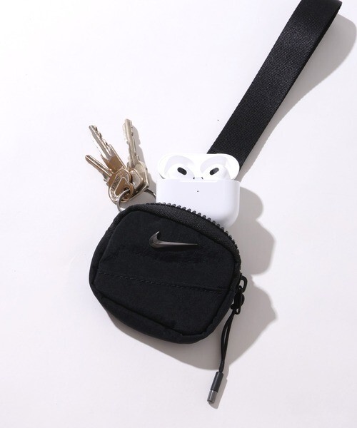 NIKE AURA AIR PODS 黑色 立體 金屬勾 耳機 掛包 錢包 鑰匙包 名牌掛繩【II5123-013】Nikeicon