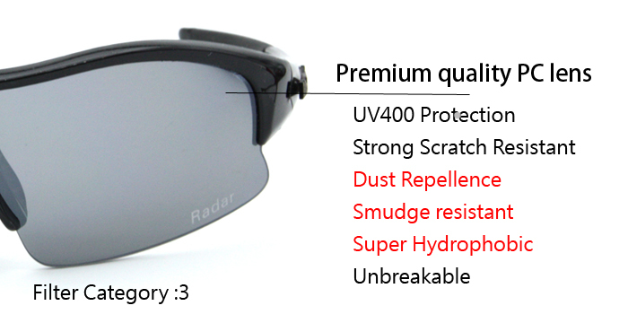 Mola sports sunglasses Radar-blg lens feature