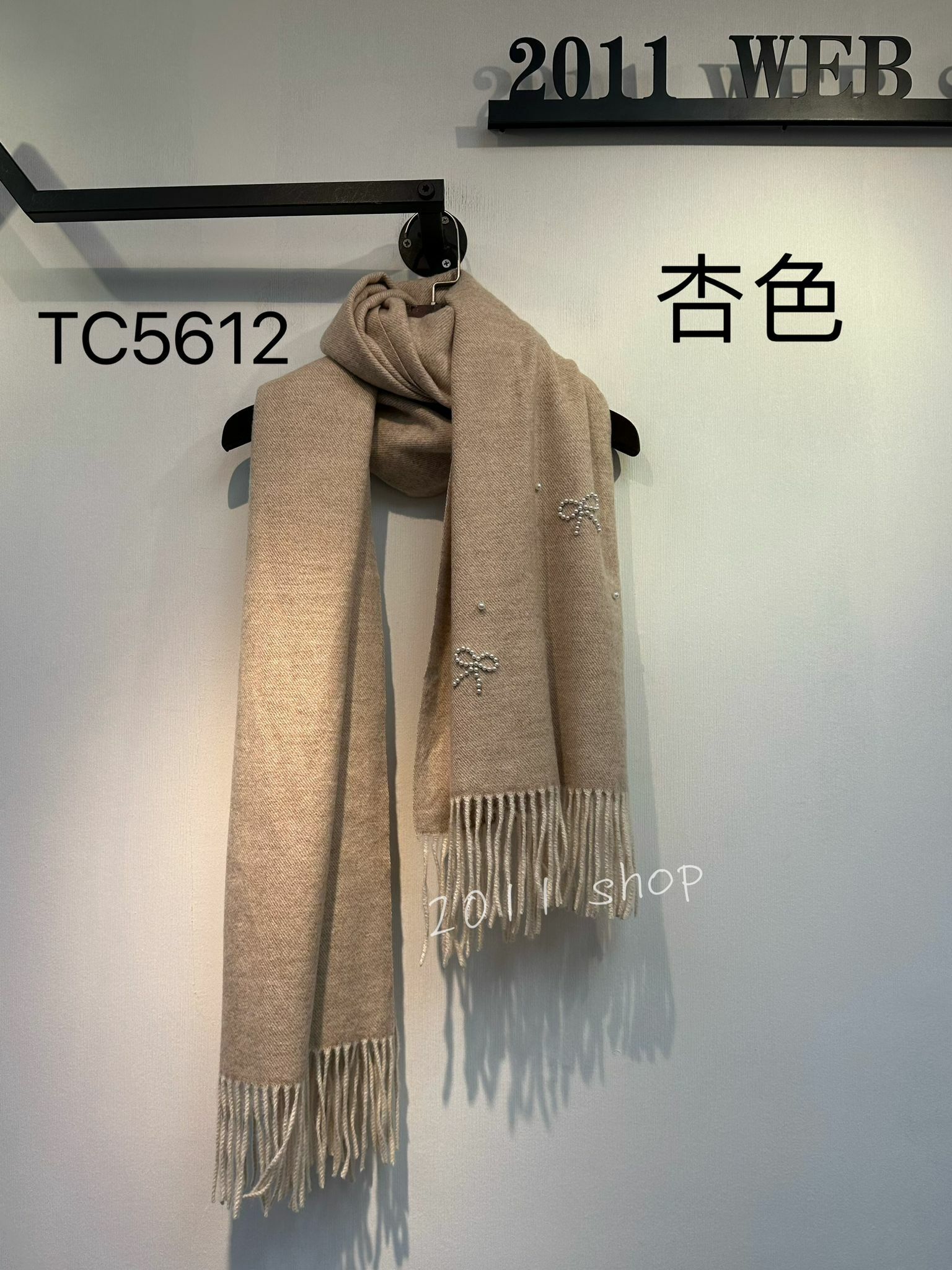 *不設優惠* 韓國蝴蝶結釘珠頸巾  TC5612 *不夾單不包郵*