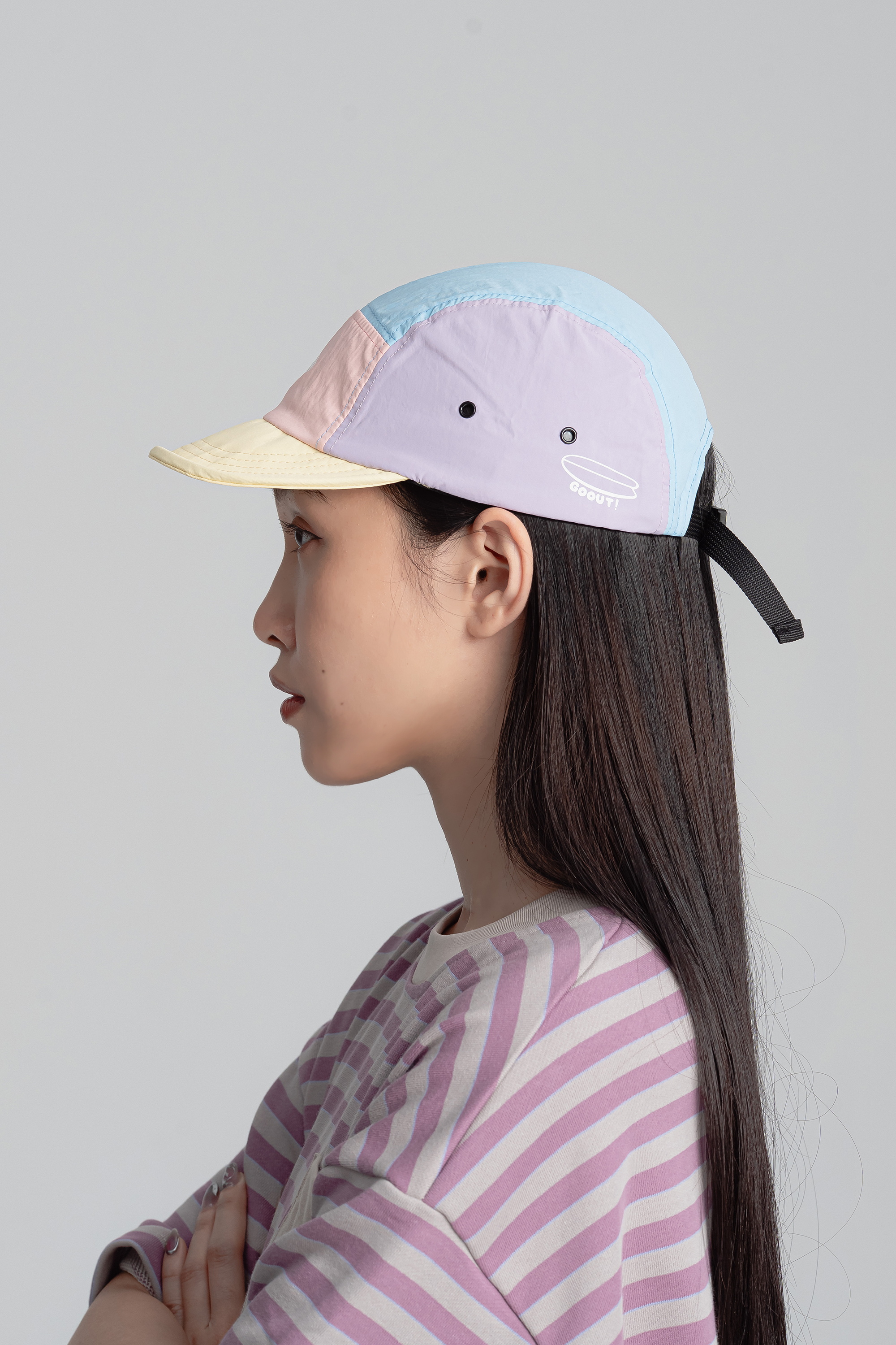 色彩拼接短帽簷鴨舌帽 3色