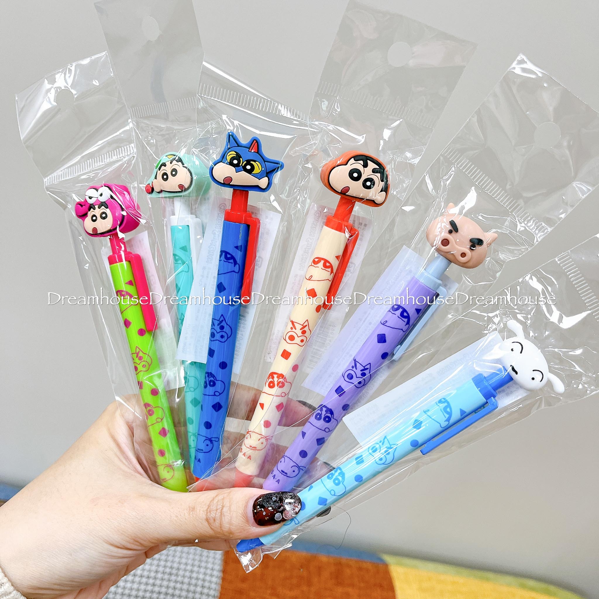 日本製 蠟筆小新 小新 野原新之助 肥嘟嘟左衛門 0.8mm 大臉造型 按壓原子筆 黑筆 油性筆