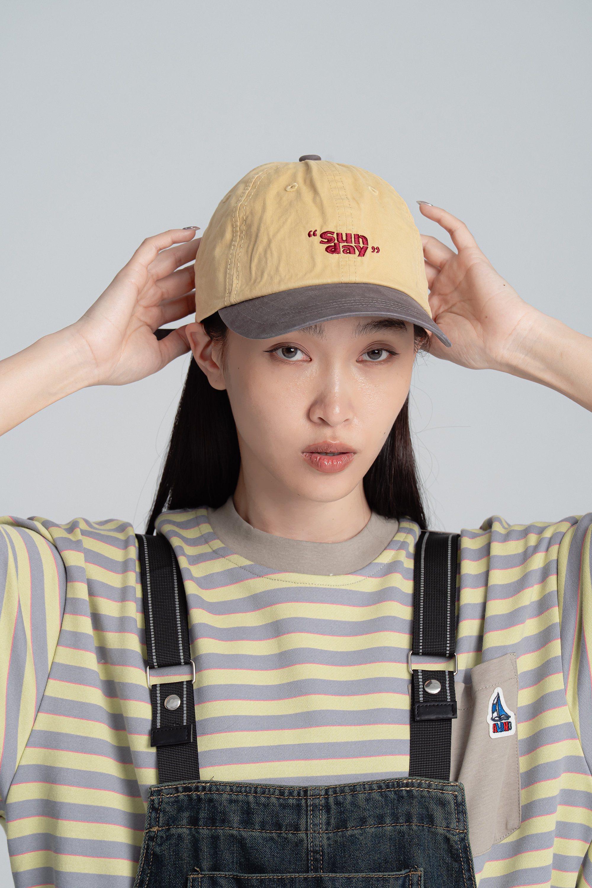 SUNDAY刺繡撞色鴨舌帽 4色