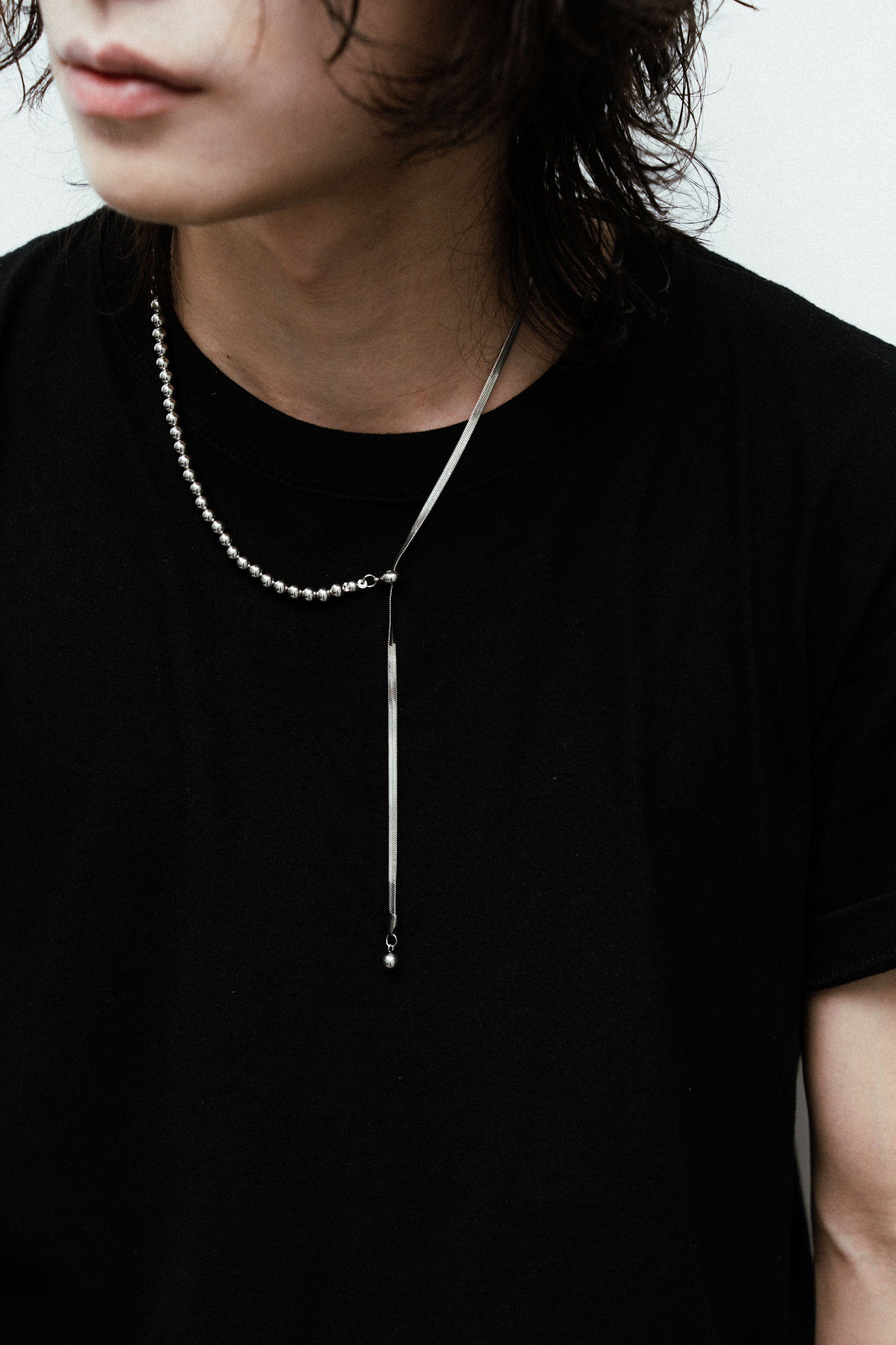 【BLUZ】鋼珠蛇骨拉向項鍊