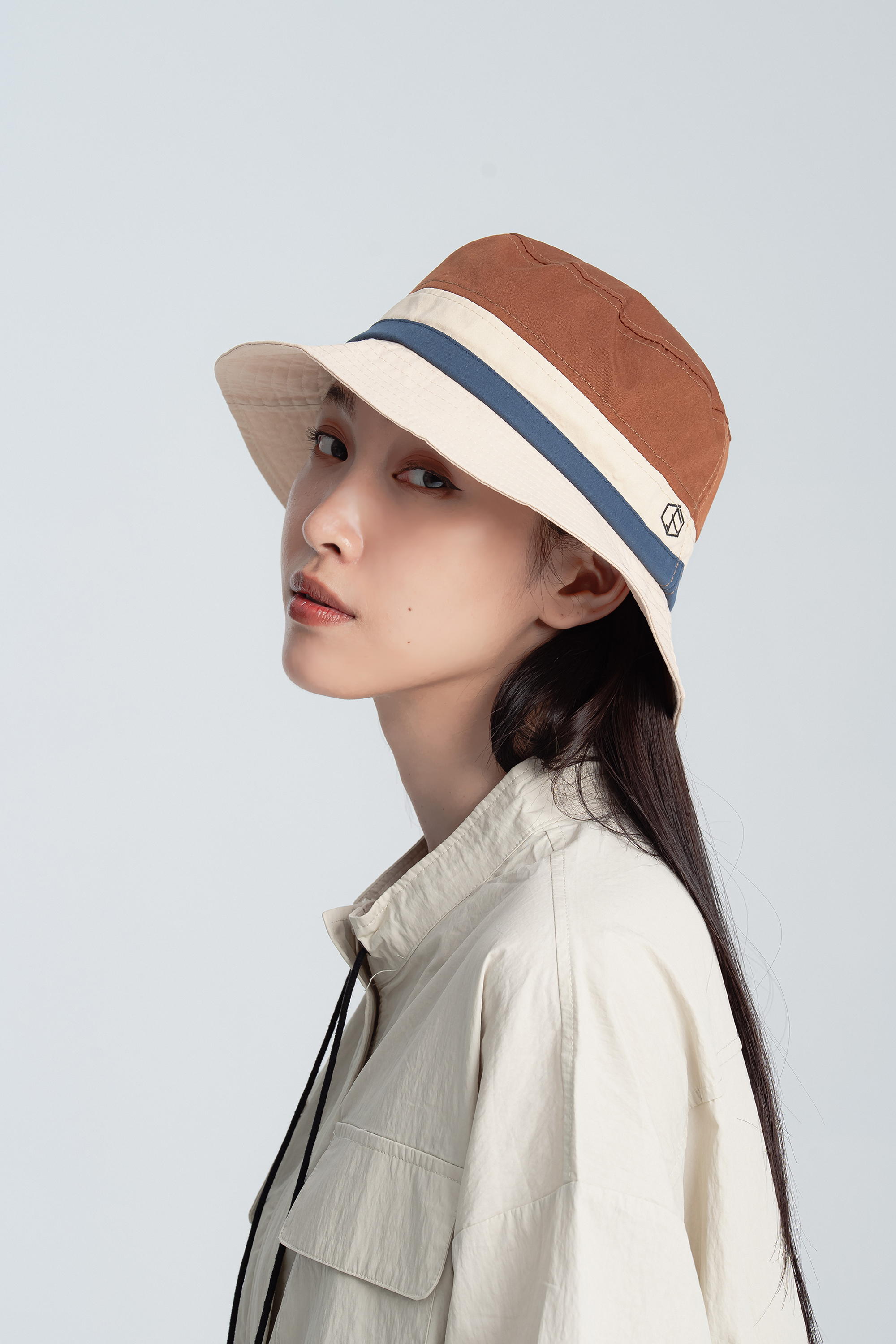 日常撞色小刺繡漁夫帽 3色