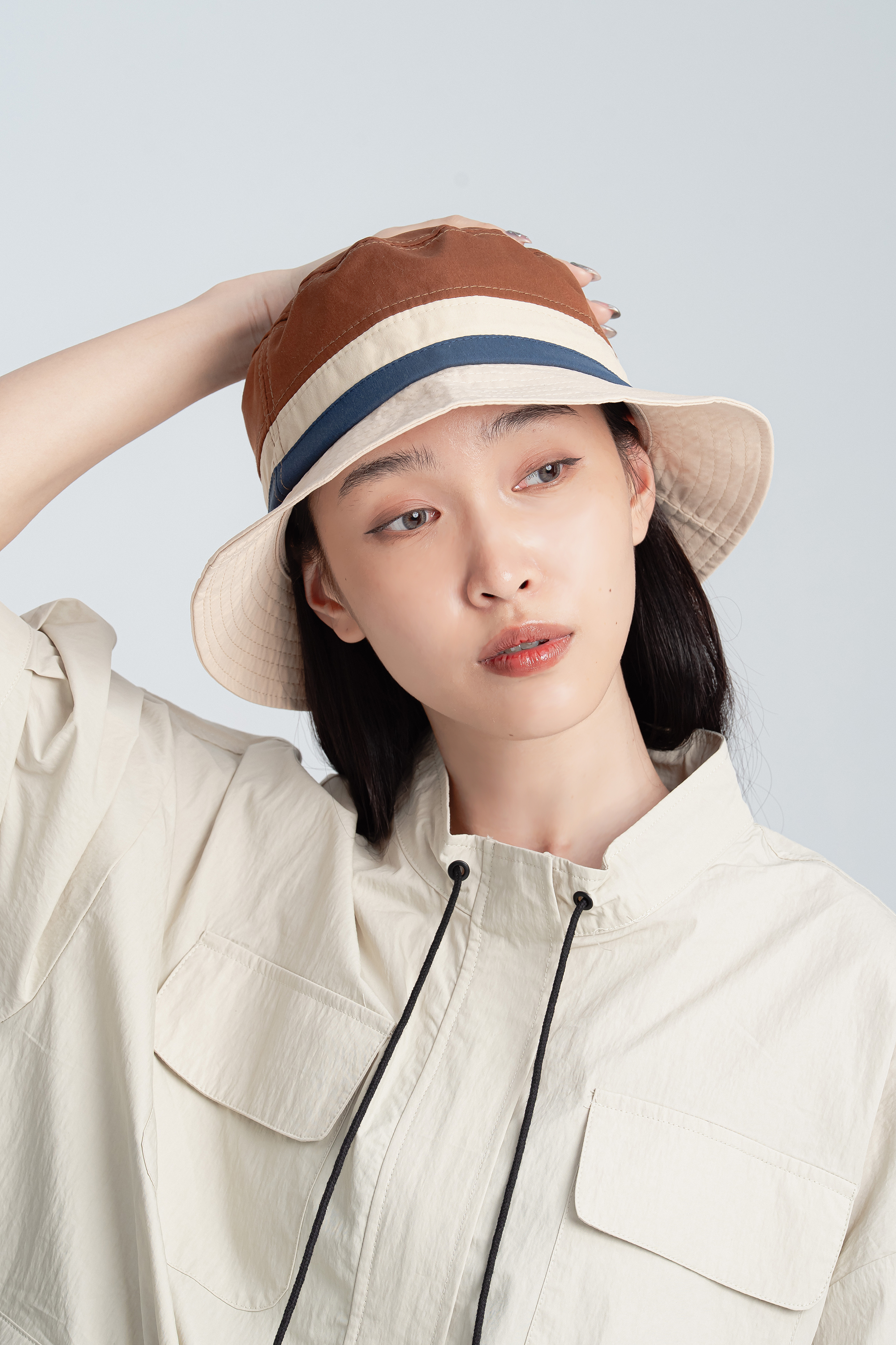 日常撞色小刺繡漁夫帽 3色