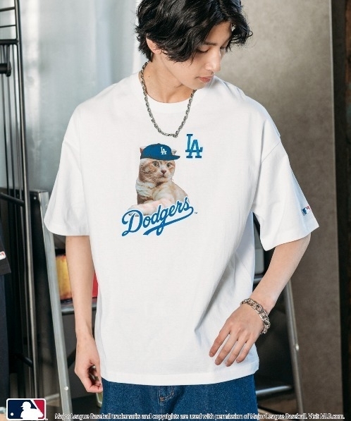 日本 MLB X PUBLUX 貓咪短T 限量版 MLB 美國職棒大聯盟 貓咪 短T NY洋基 LA道奇 SD教士 3款