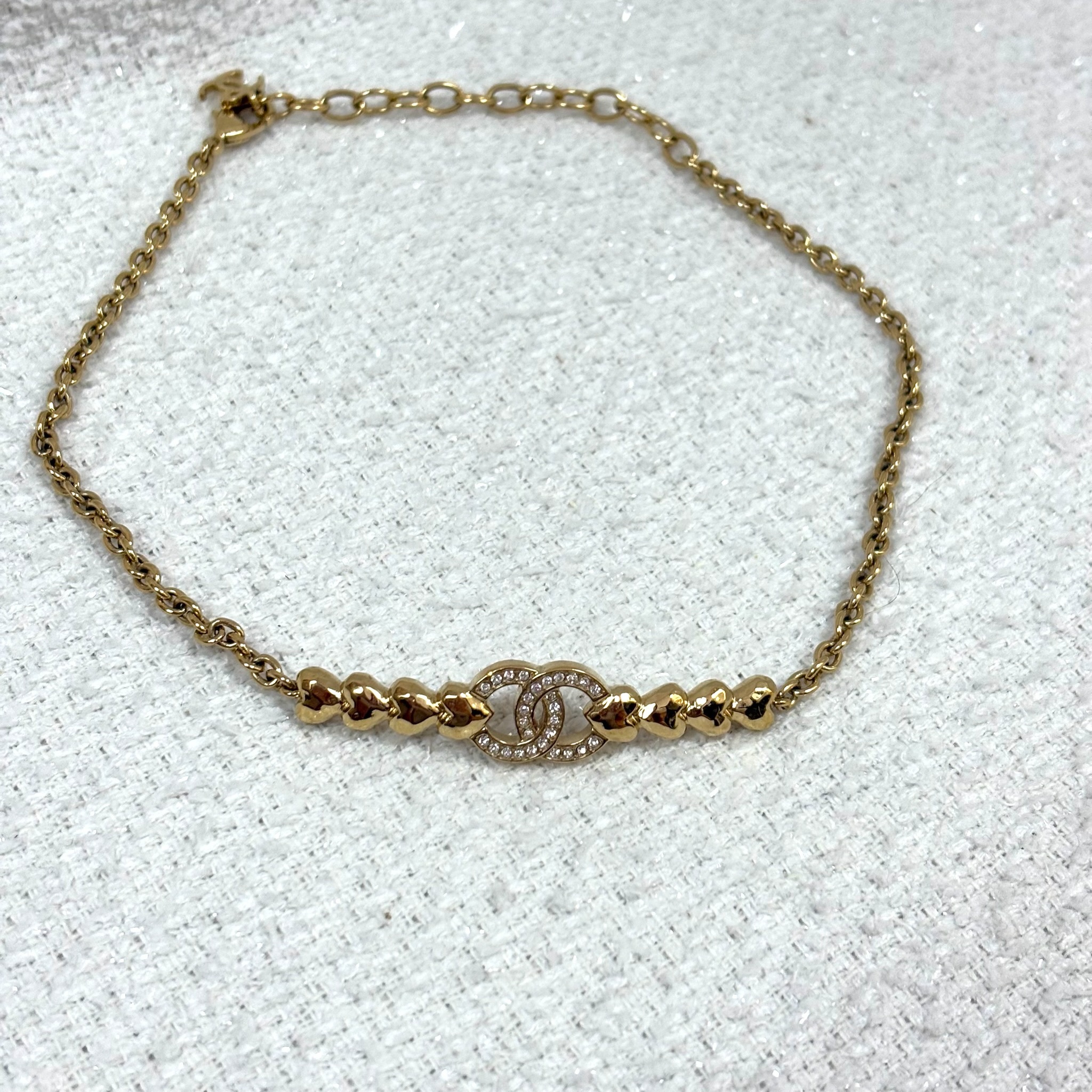 Chanel CC Logo With Heart Shape Necklace