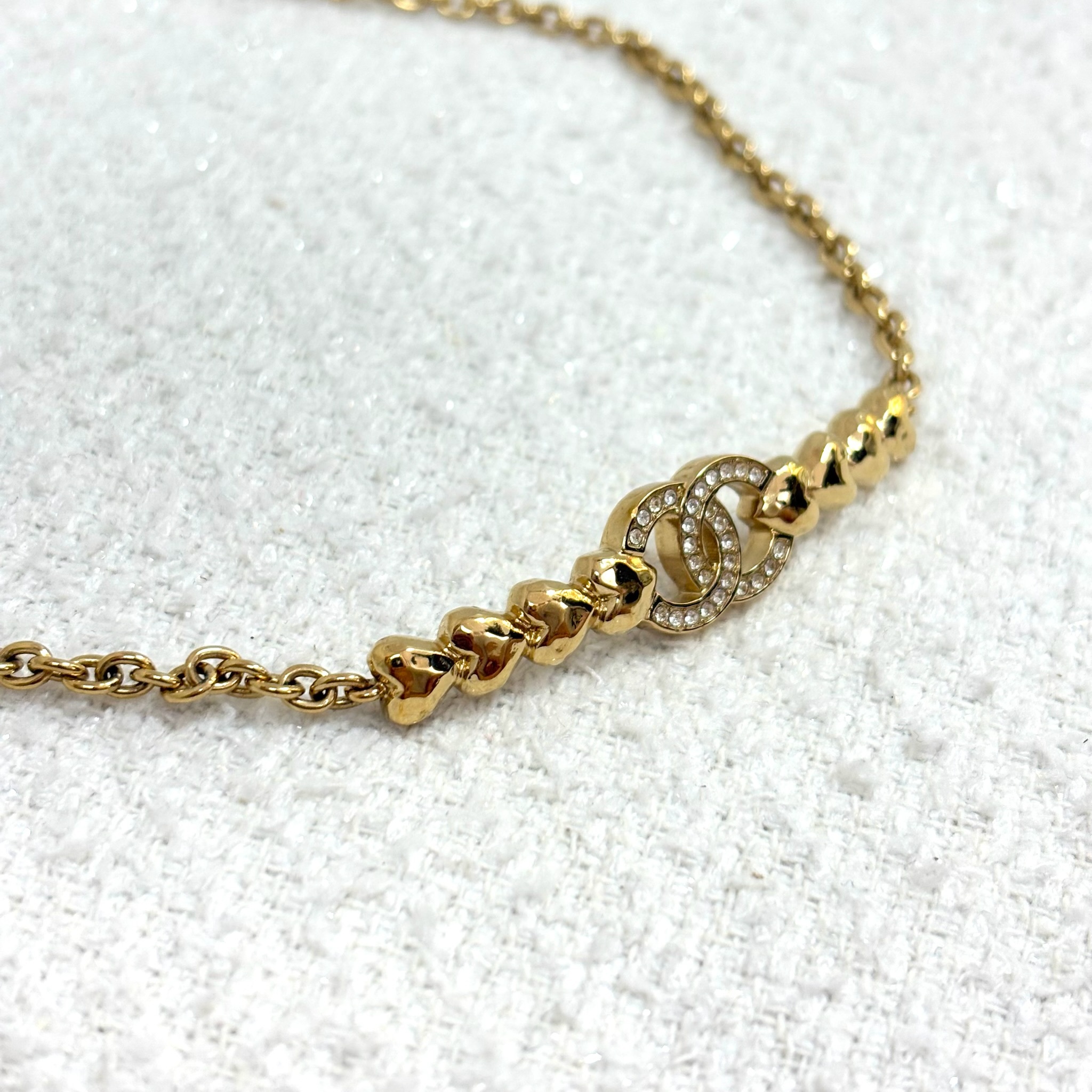 Chanel CC Logo With Heart Shape Necklace