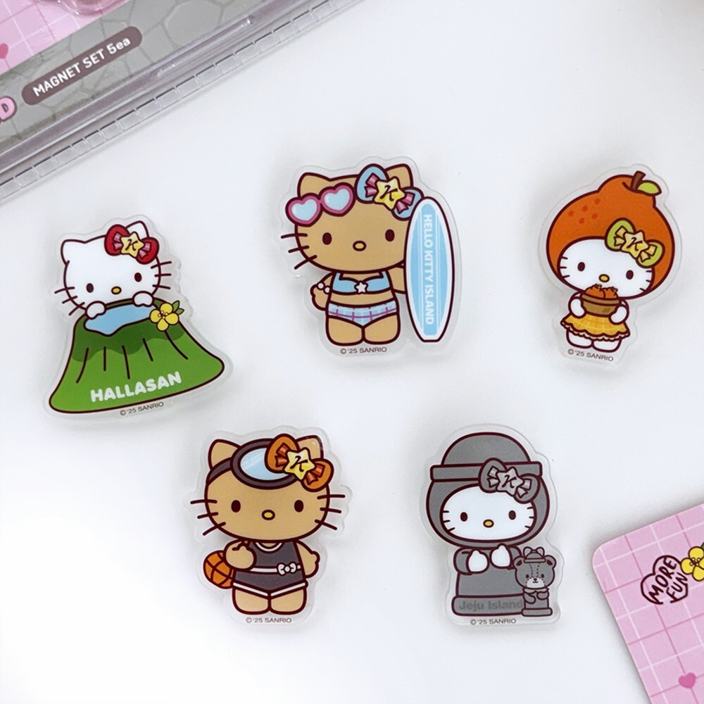 🇰🇷 Hello Kitty濟州島磁鐵套裝五入組