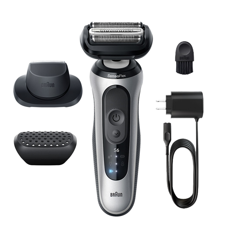 Braun 德國百靈 6系列 PRO 靈動貼膚電鬍刀-銀色(62-S1200S)
