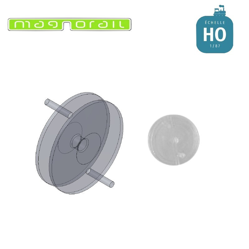 Maketis SO-2 HO規 Magnorail 系統用透明車輪（適用於騎士模型）