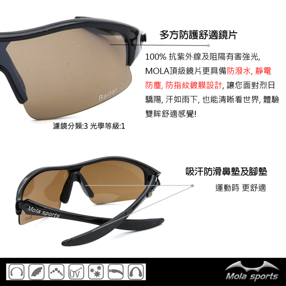 運動太陽眼鏡 Radar-blb 鏡片特色說明