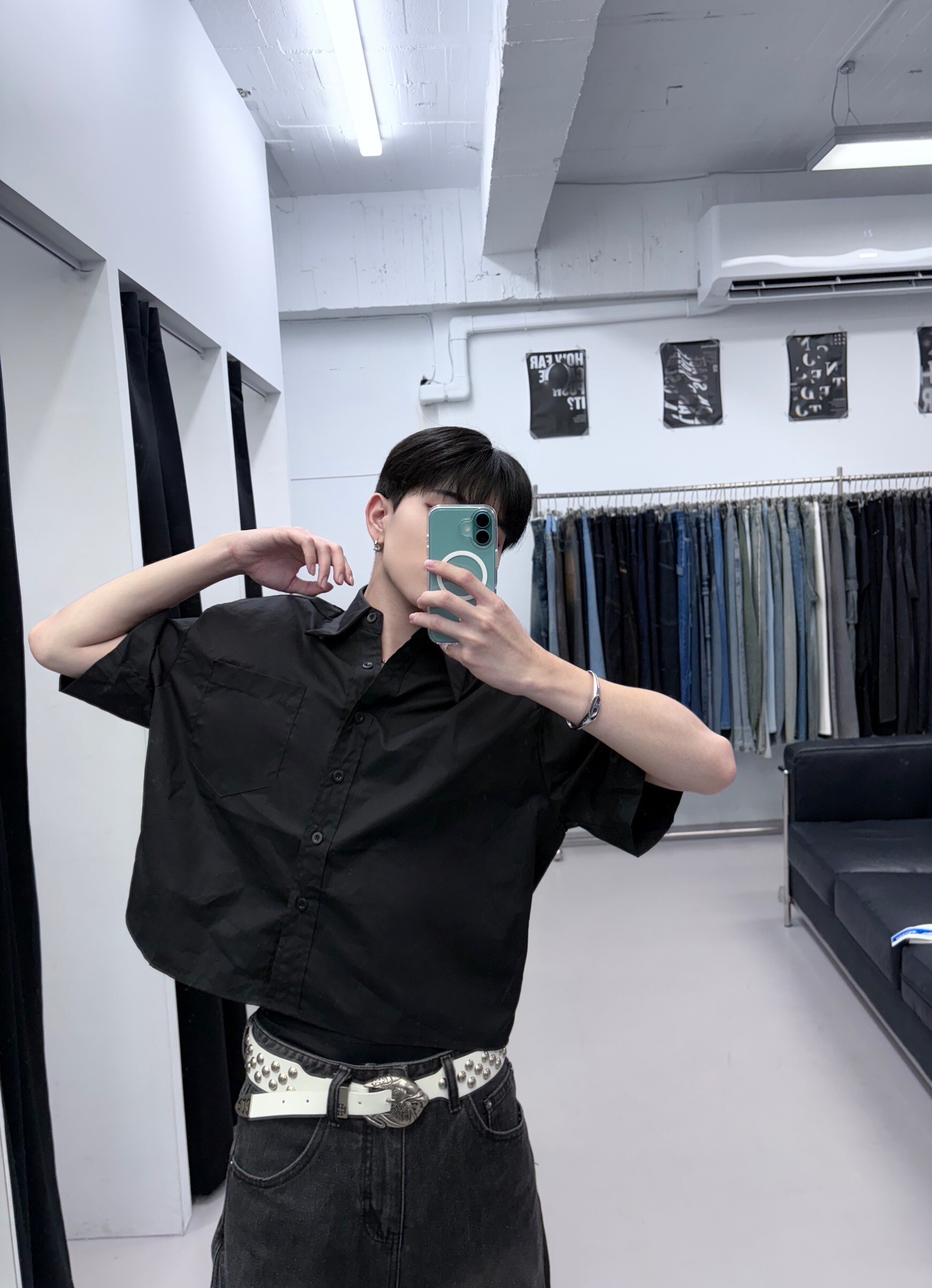 (GOAL) 8228 素面寬短襯衫