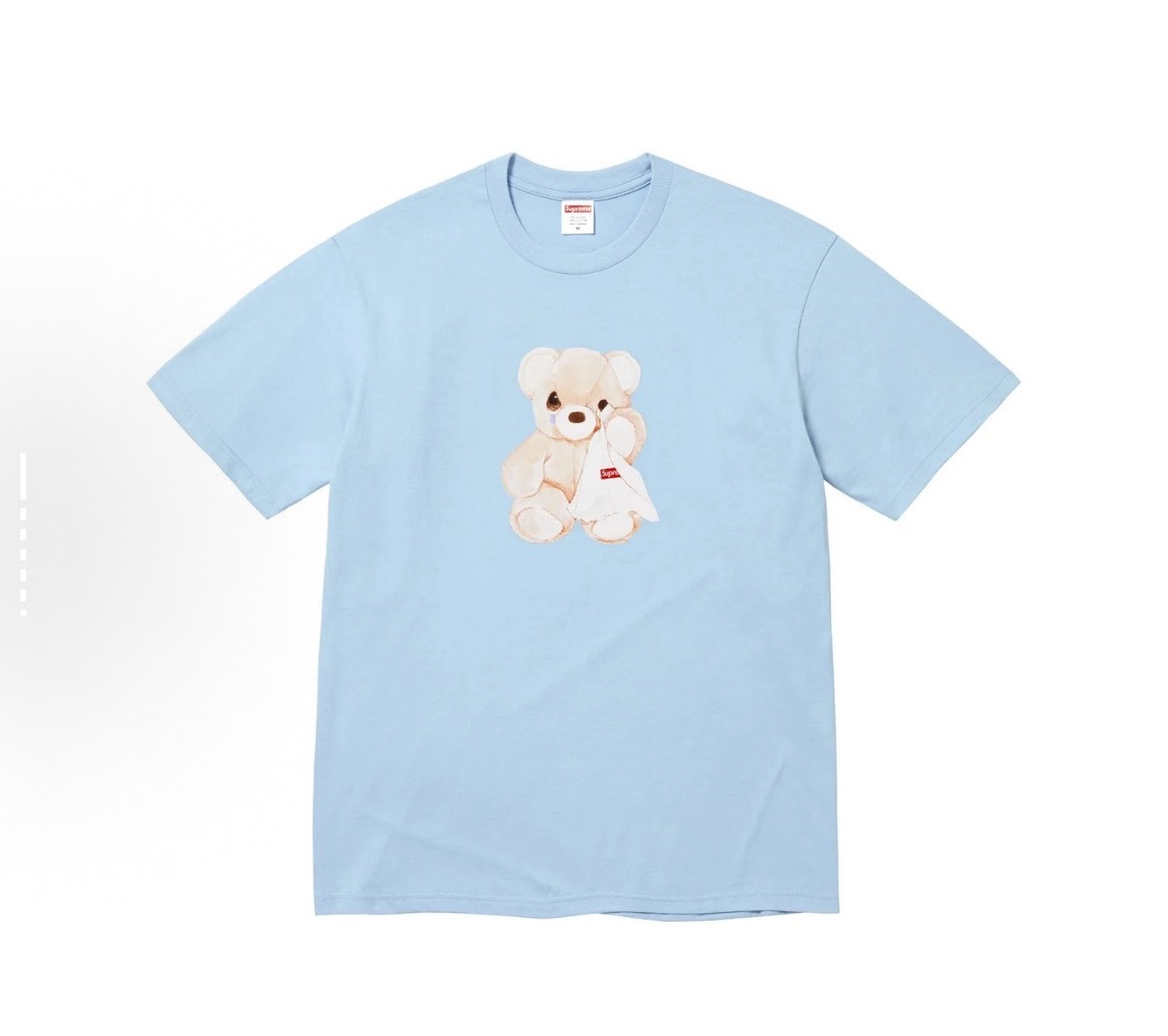 Supreme Bear Tee 小熊短袖 T恤 男女同款 圓領 寬版 夏季潮流印花上衣 粉藍色黑色棕色 July25