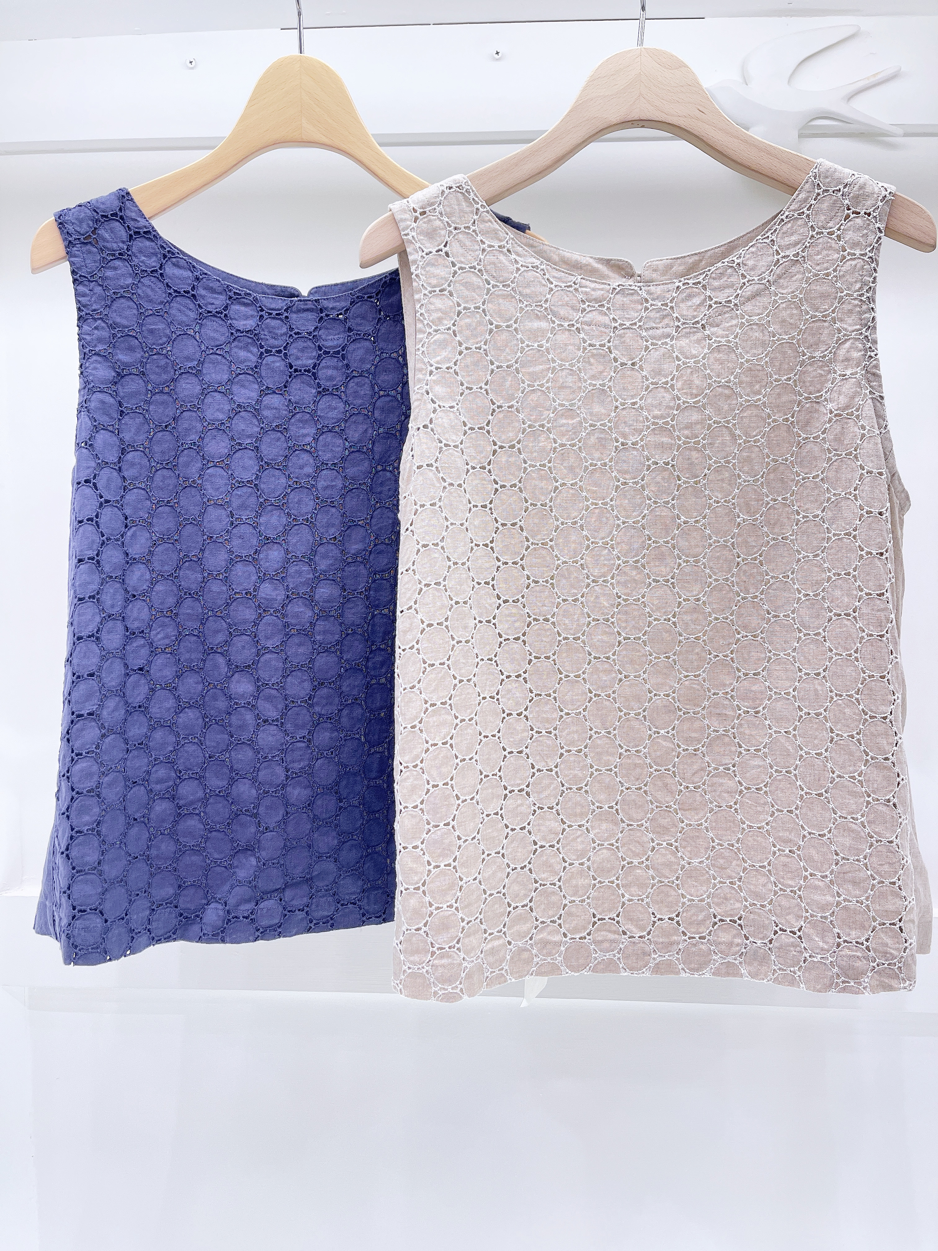 麻本布lace無袖上衣