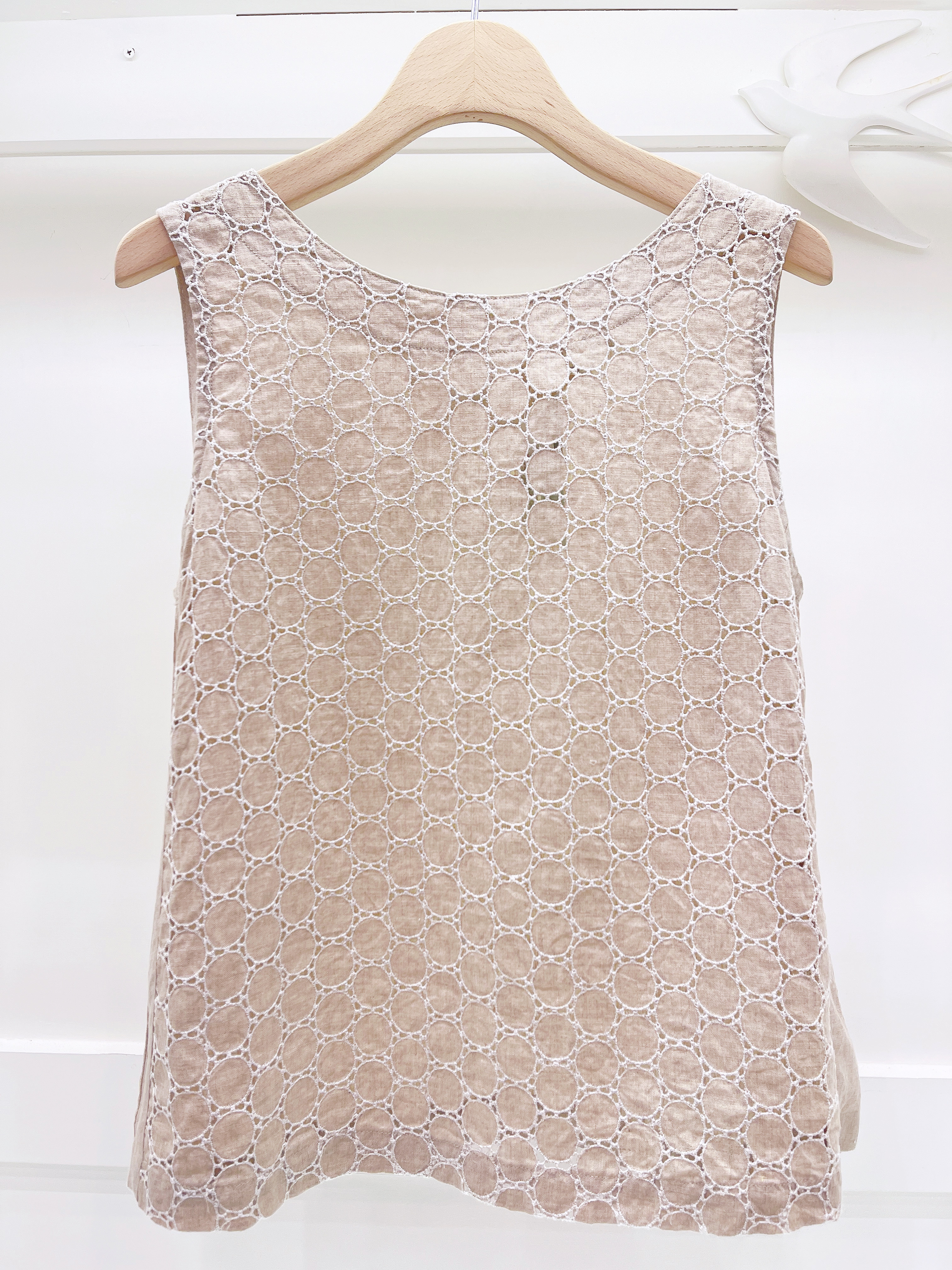 麻本布lace無袖上衣