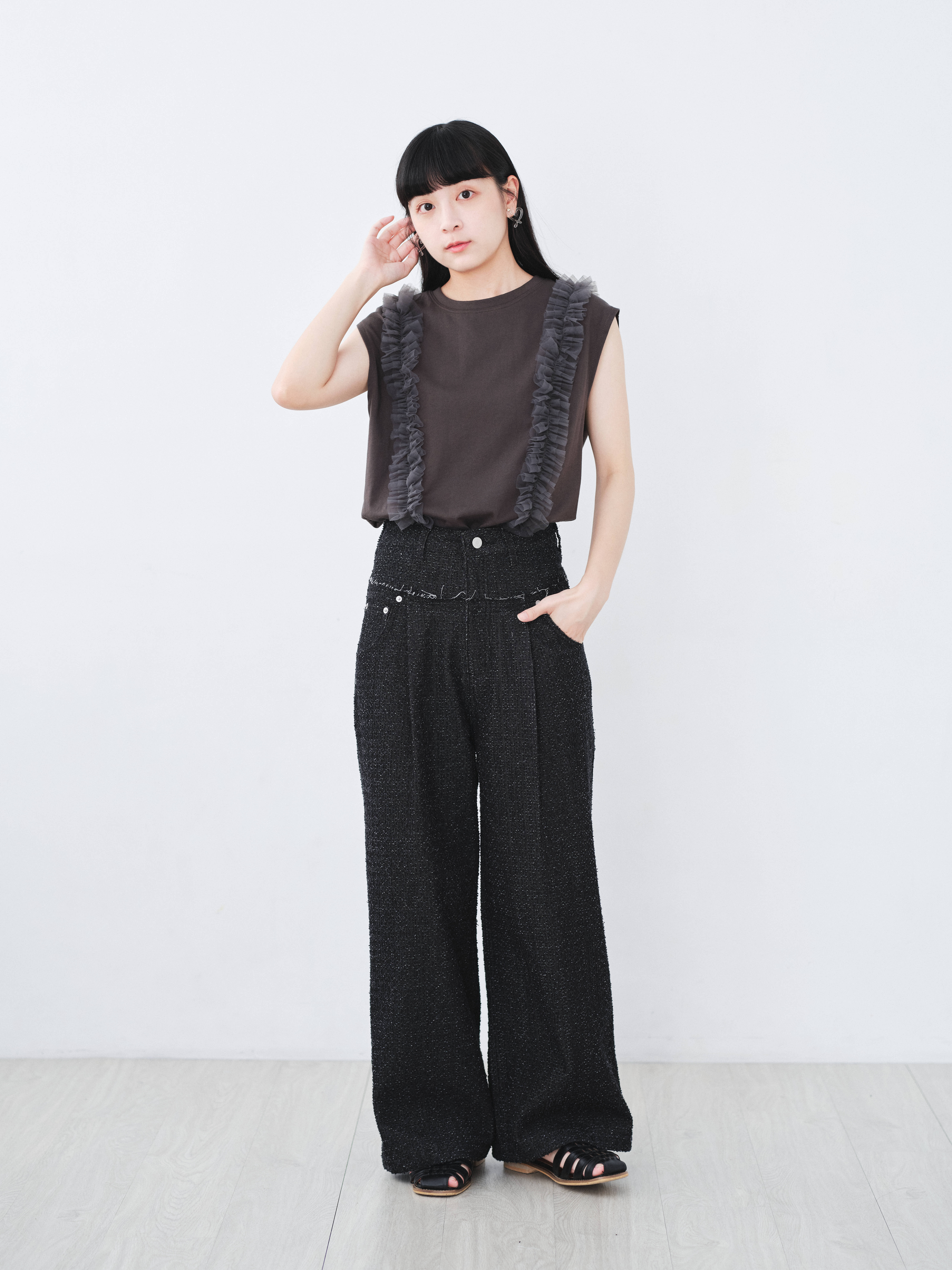 霧感交織！刷感紋理牛仔褲(三色-濃黑)