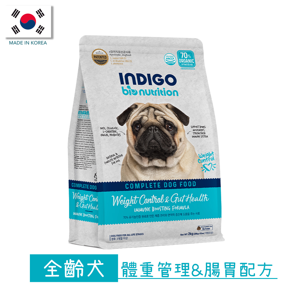 INDIGO 英迪格機能有機飼料 體重管理&腸胃配方 犬用 2KG