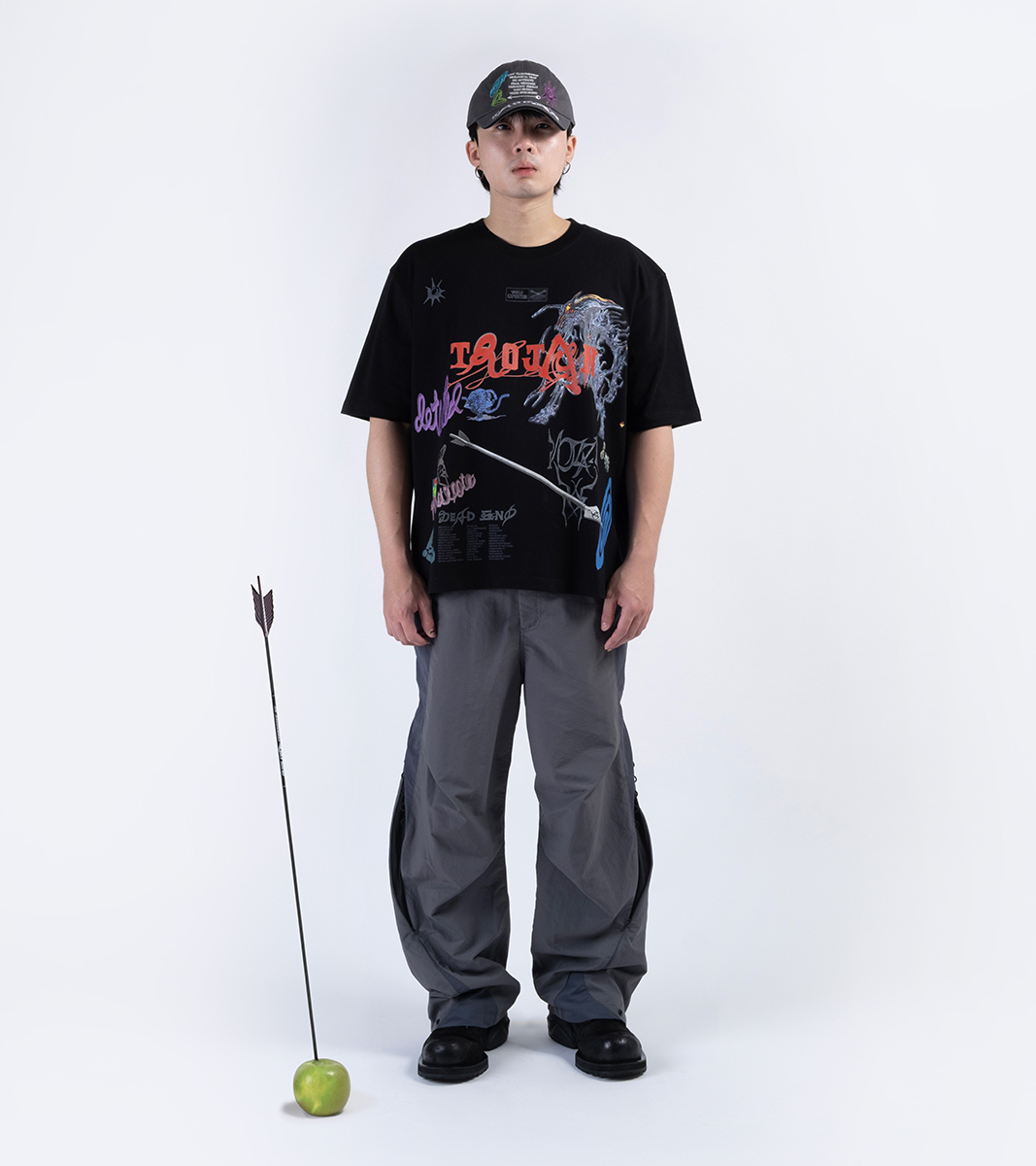 nozzle quiz®｜Trojan S/S Tee (Tech Grey/Black)