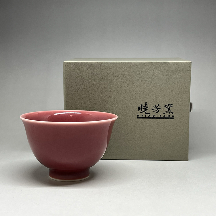 茶香自在】曉芳窯蔡曉芳大師桃紅釉玉茗杯茶杯曉芳窯早期作品收購寄賣