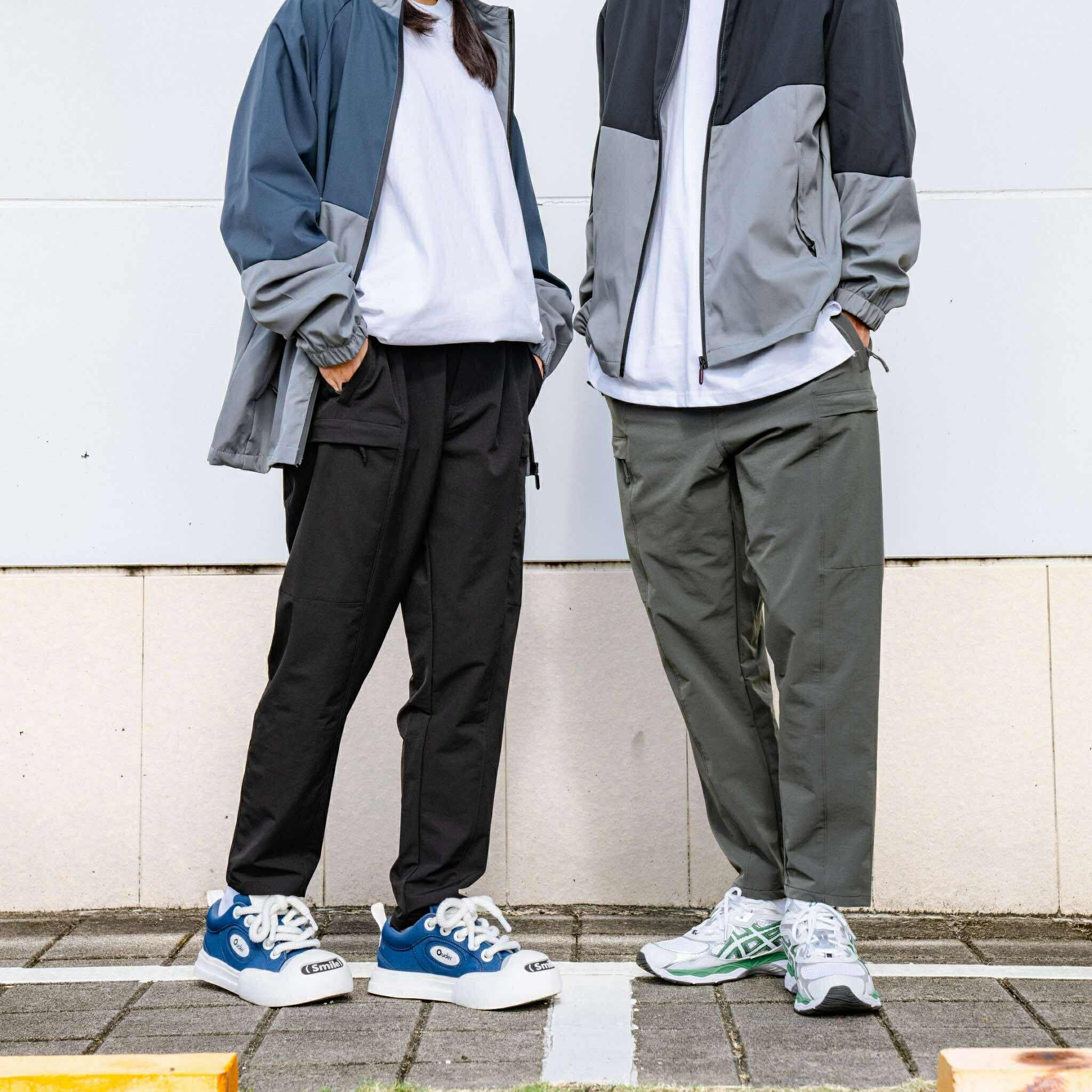 SBG 拉鍊 雙口袋 微彈性 上寬下窄 工裝長褲 046