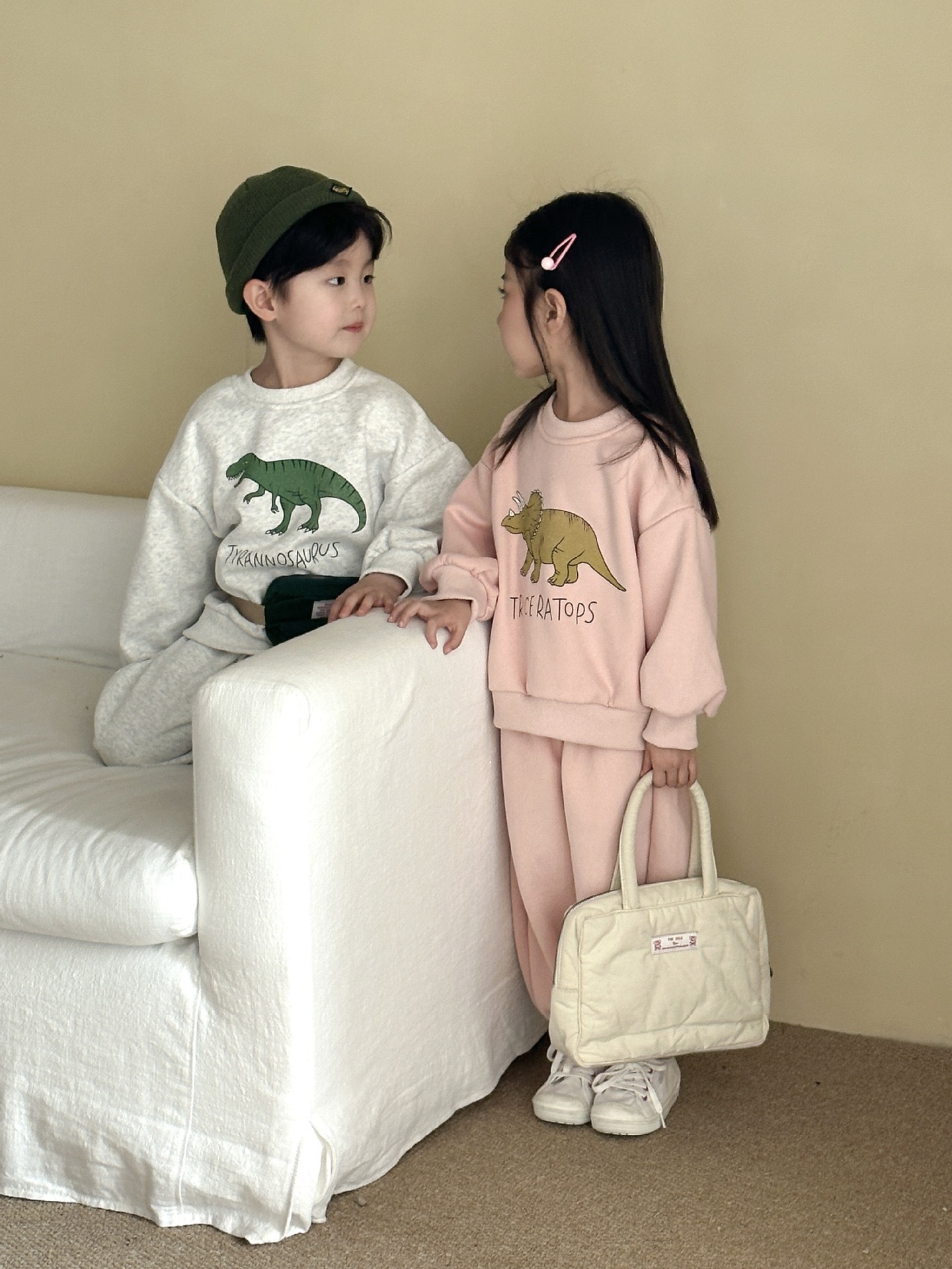 三色恐龍 .ᐟ.ᐟ.ᐟ.ᐟ  恐龍套裝𓂃𓈒𓐍  ＊薄款 圈毛