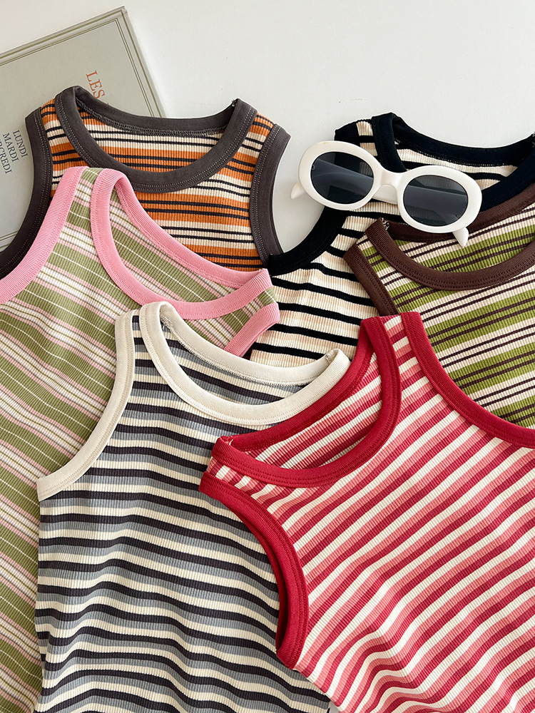 25夏 撞色條紋背心多色