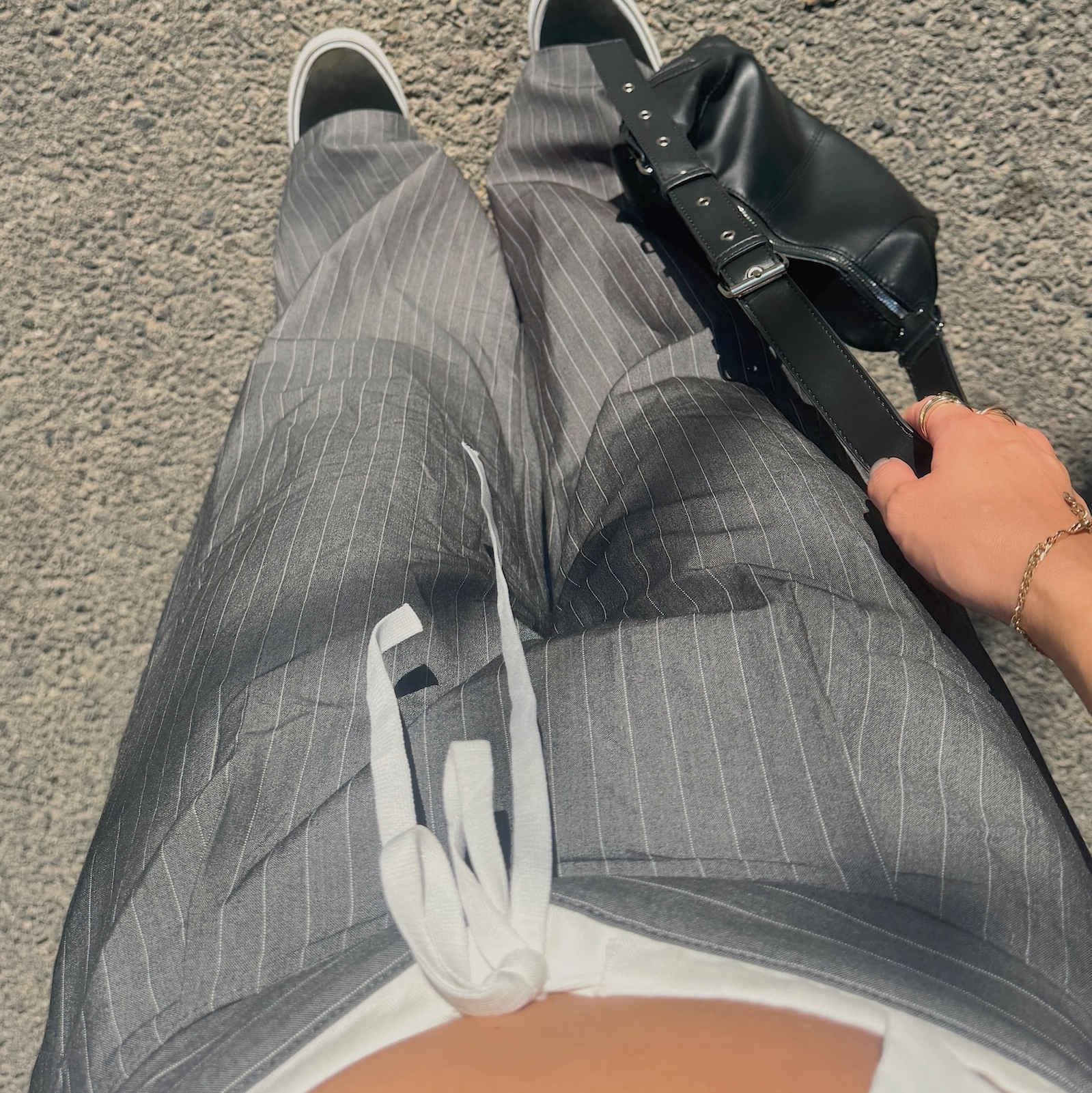 美式休閒條紋西裝褲