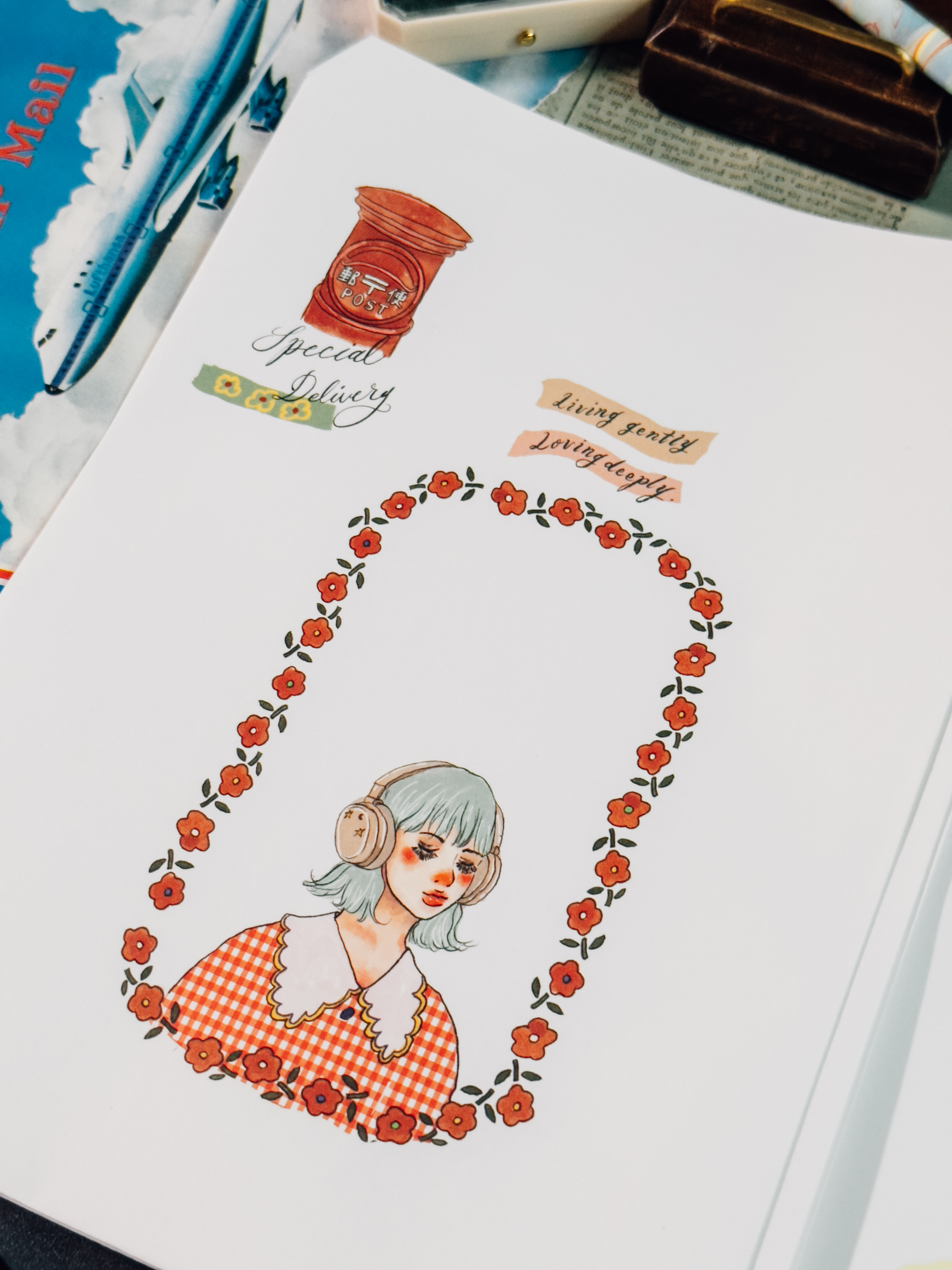 紅格子女孩 a5尺寸信封袋 8入組｜甜蜜生活