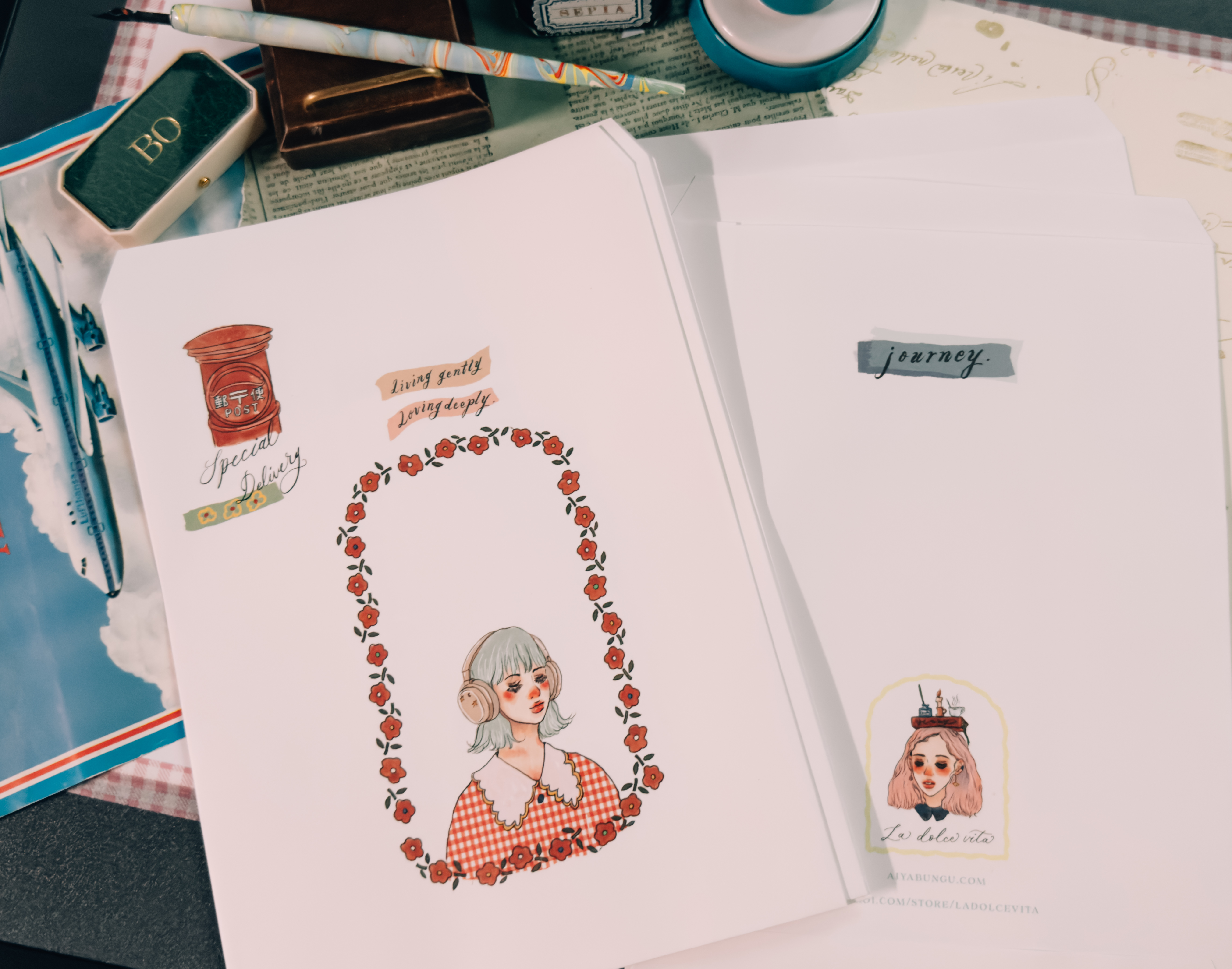 紅格子女孩 a5尺寸信封袋 8入組｜甜蜜生活