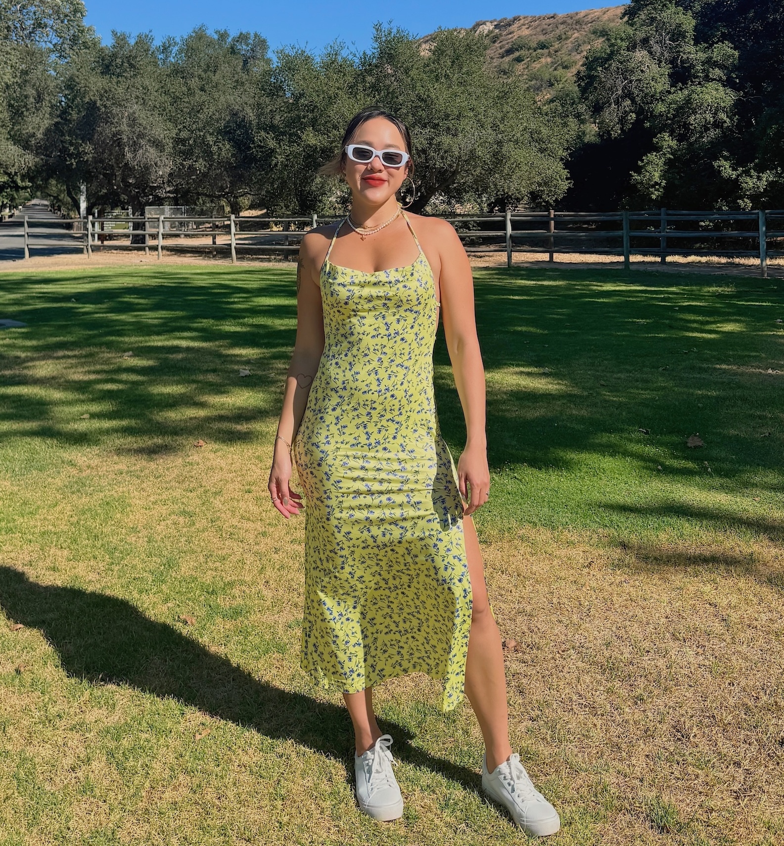 夏日小碎花開衩長洋裝🌻