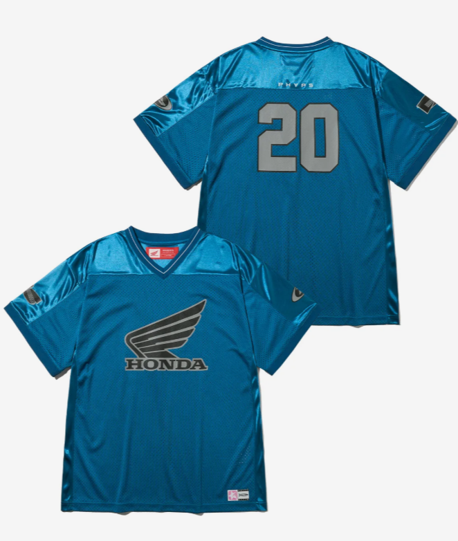 HONDA 本田 /  Original Wing logo Mesh T-shirt Blue Green / HFM1SS170SGN /  AUG25