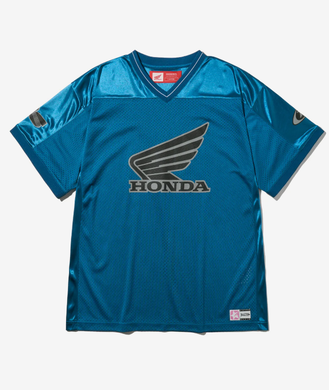 HONDA 本田 /  Original Wing logo Mesh T-shirt Blue Green / HFM1SS170SGN /  AUG25