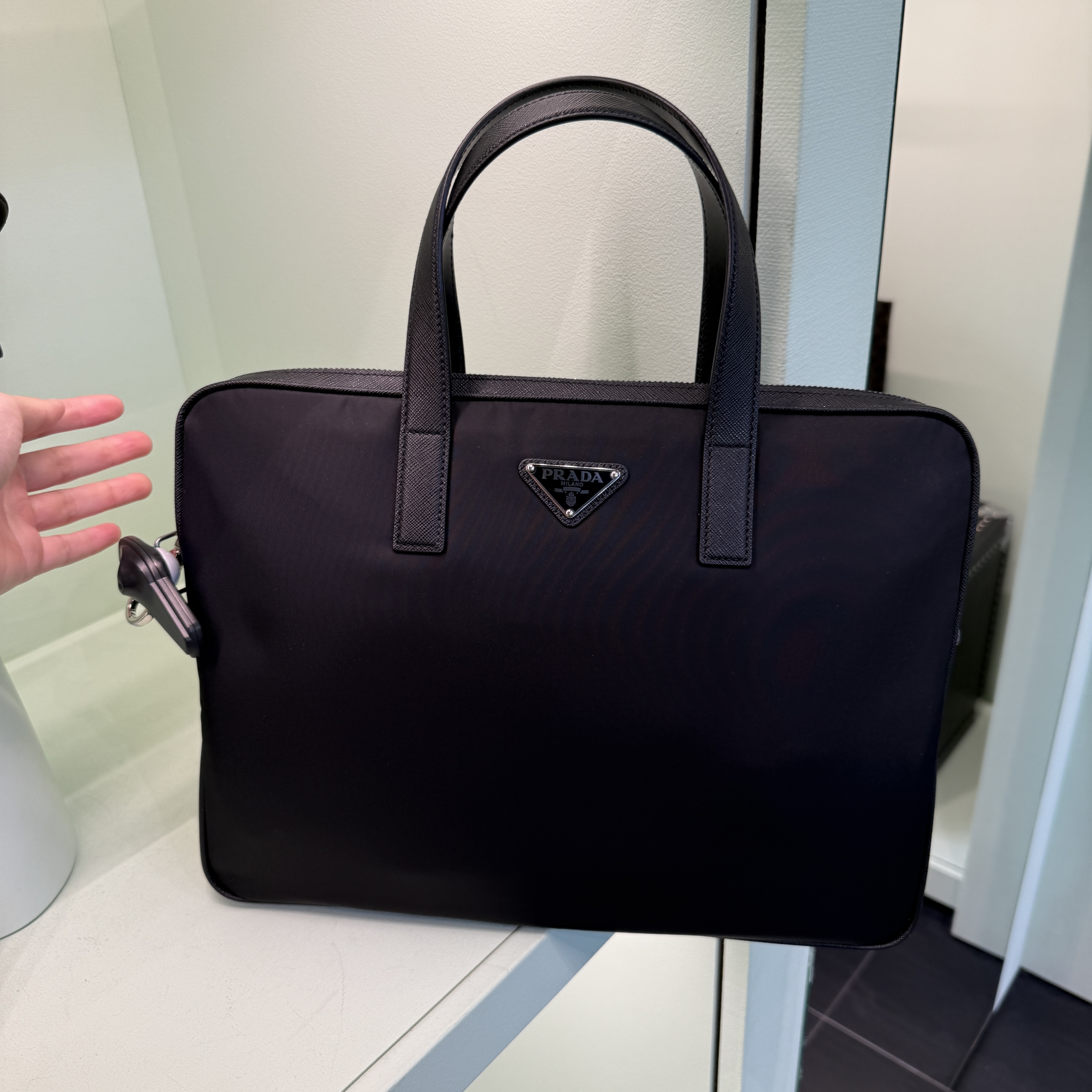 Prada Re-Nylon and Saffiano Laptop Bag Briefcase 2VE368