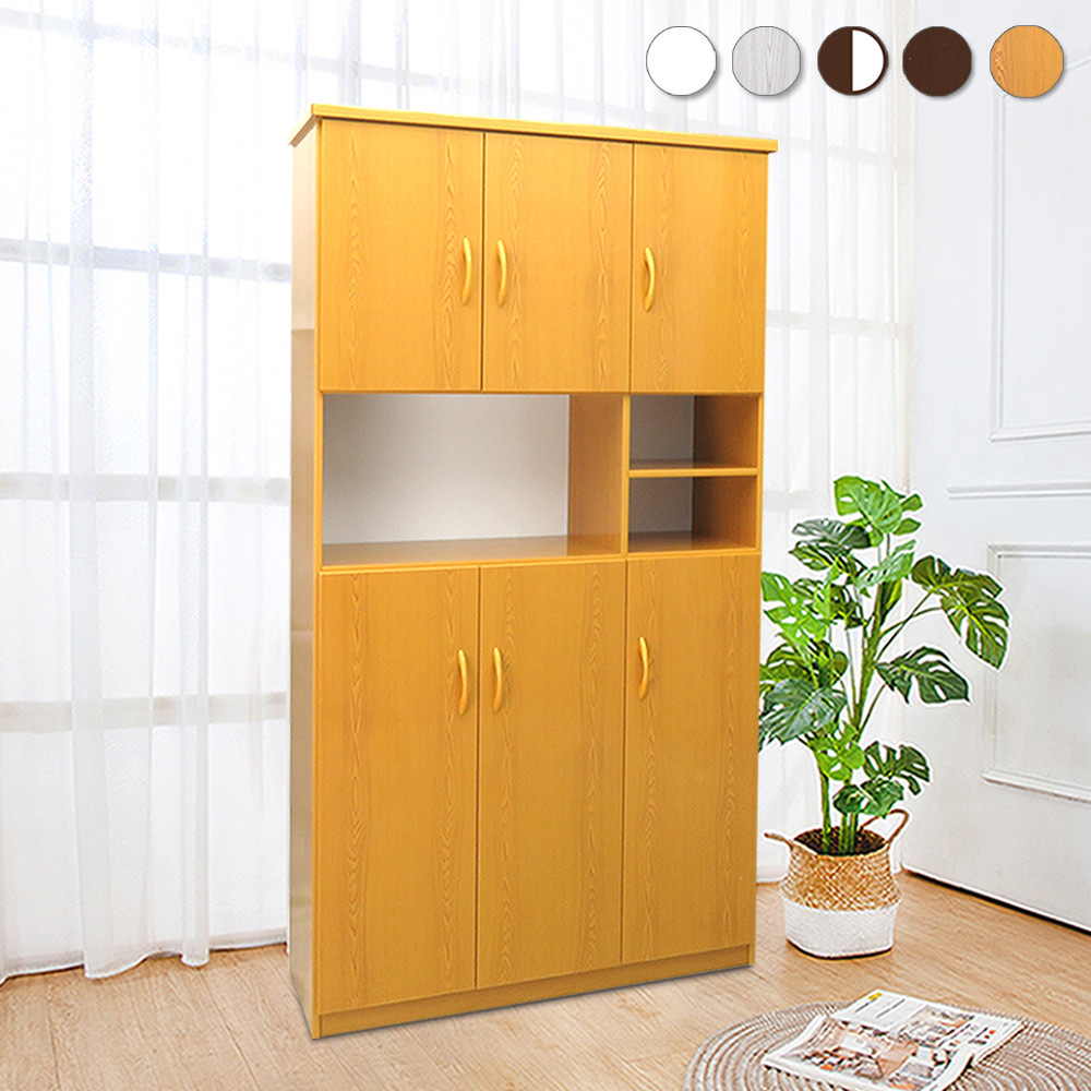 防潮防蛀 防水塑鋼3.2尺六門中開放高鞋櫃(五色可選)