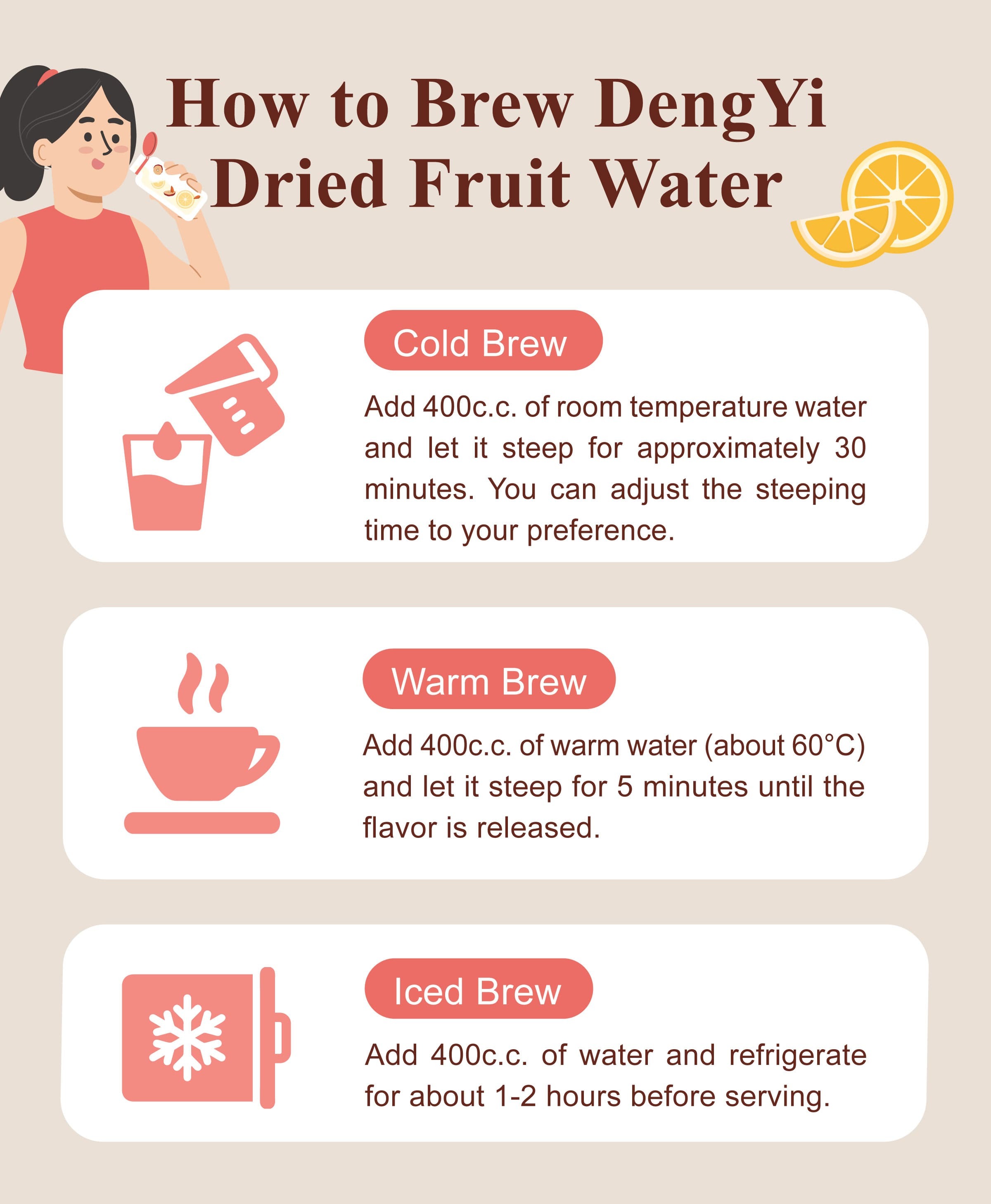 Dengyi Dried Fruit Water Brewing Instructions