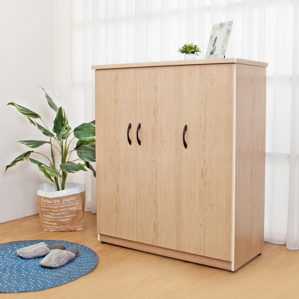 防潮防蛀防水塑鋼3.2尺三門鞋櫃(兩色可選)