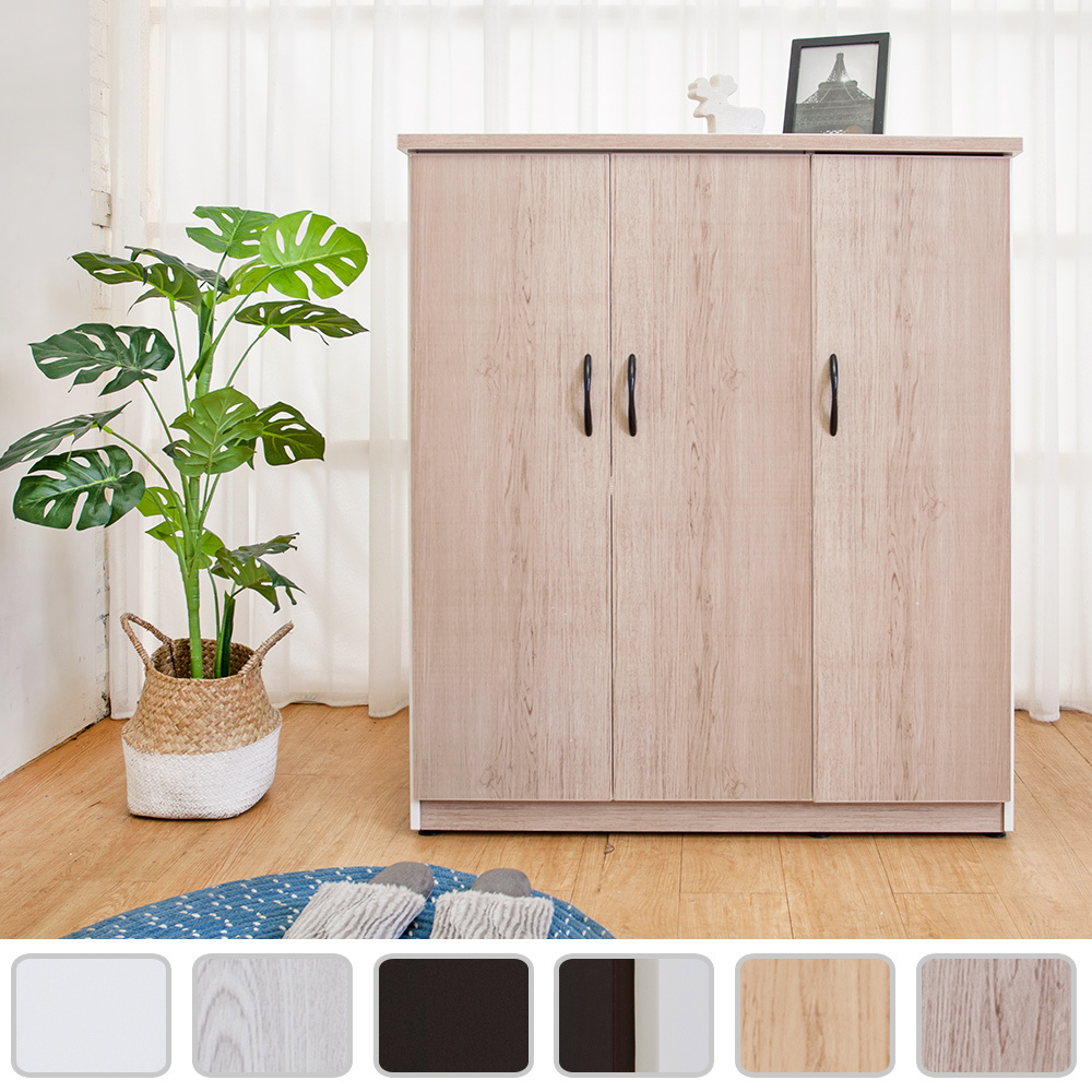 防潮防蛀防水塑鋼3.2尺三門鞋櫃(六色可選)