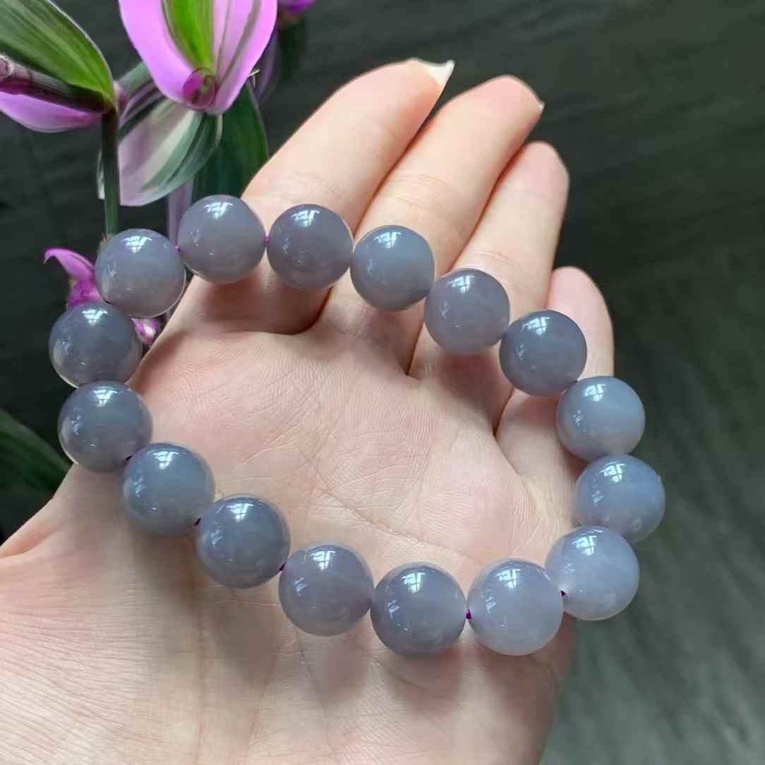 719737 和田玉冰紫手串