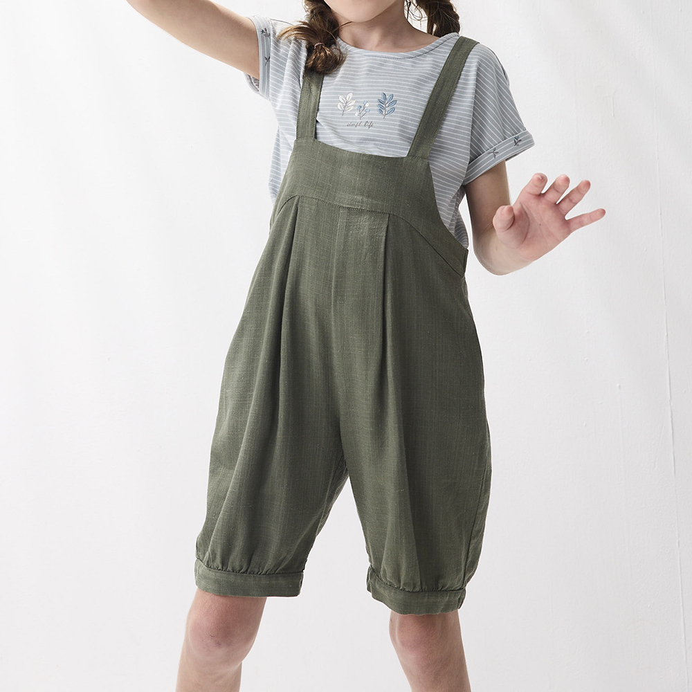 PIPPY 俏皮田園連身吊帶短褲 綠