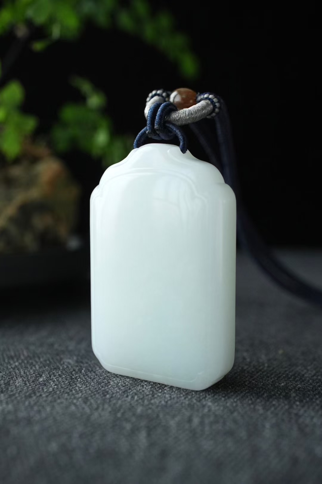 719773 和田玉羊脂玉平安無事牌掛件