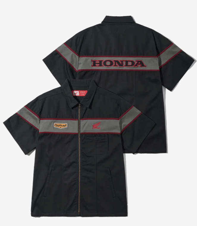 HONDA 本田 /  Half Sleeve Zip Up Shirt Charcoal /  HFM1SH301ACH / AUG25