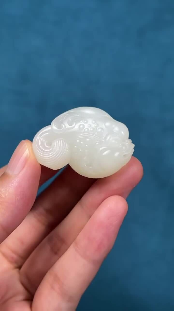 和田玉籽料連年有餘,天然和田玉軟玉
