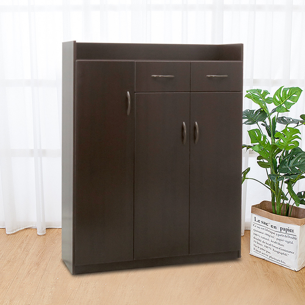 防潮防蛀 防水塑鋼3.2尺三門二抽鞋櫃(五色可選)