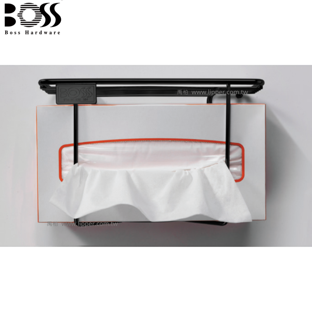 BOSS 不鏽鋼衛生紙置物架 多用平台 (消光黑) 600-80MB