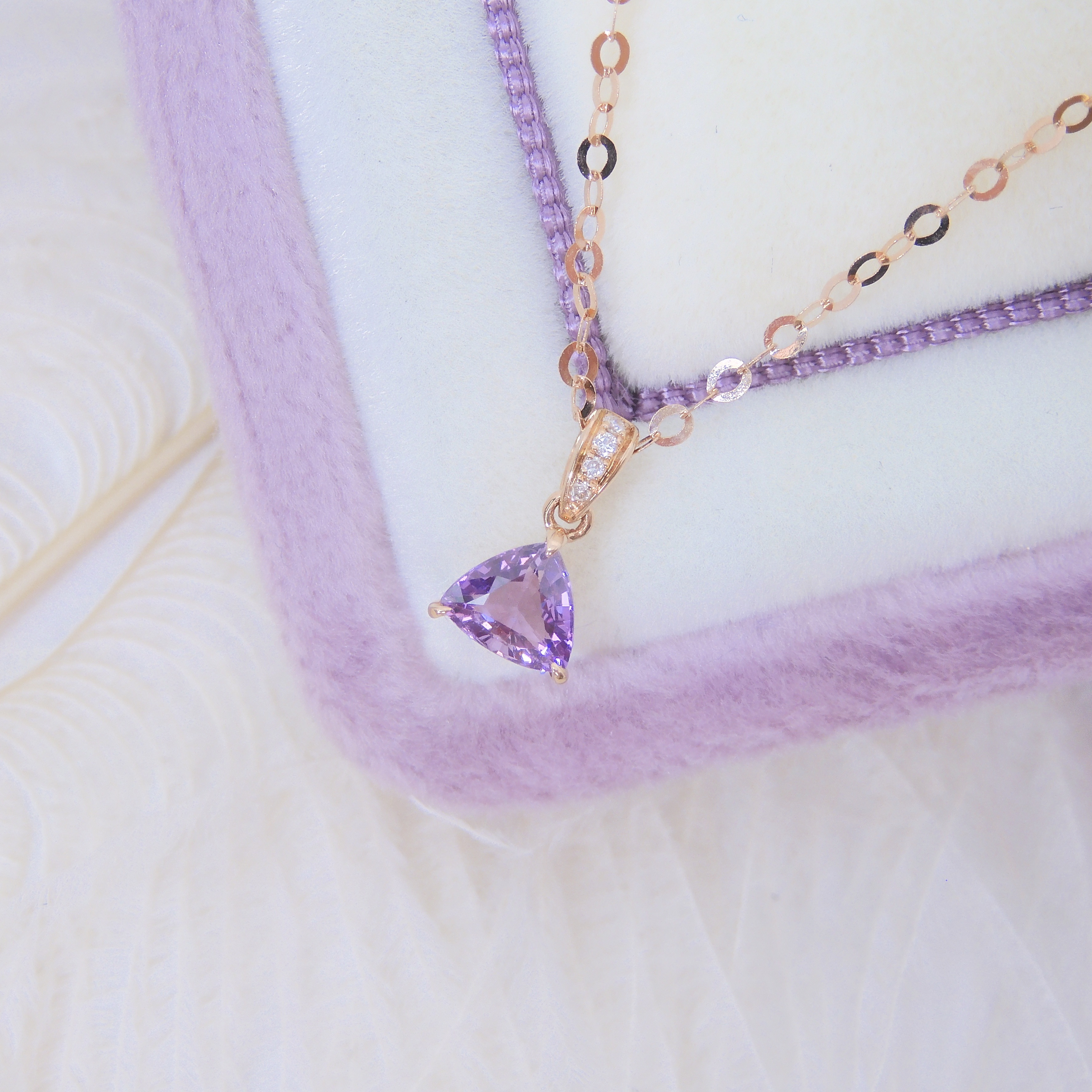 18K金 0.48ct 紫色藍寶石項鏈