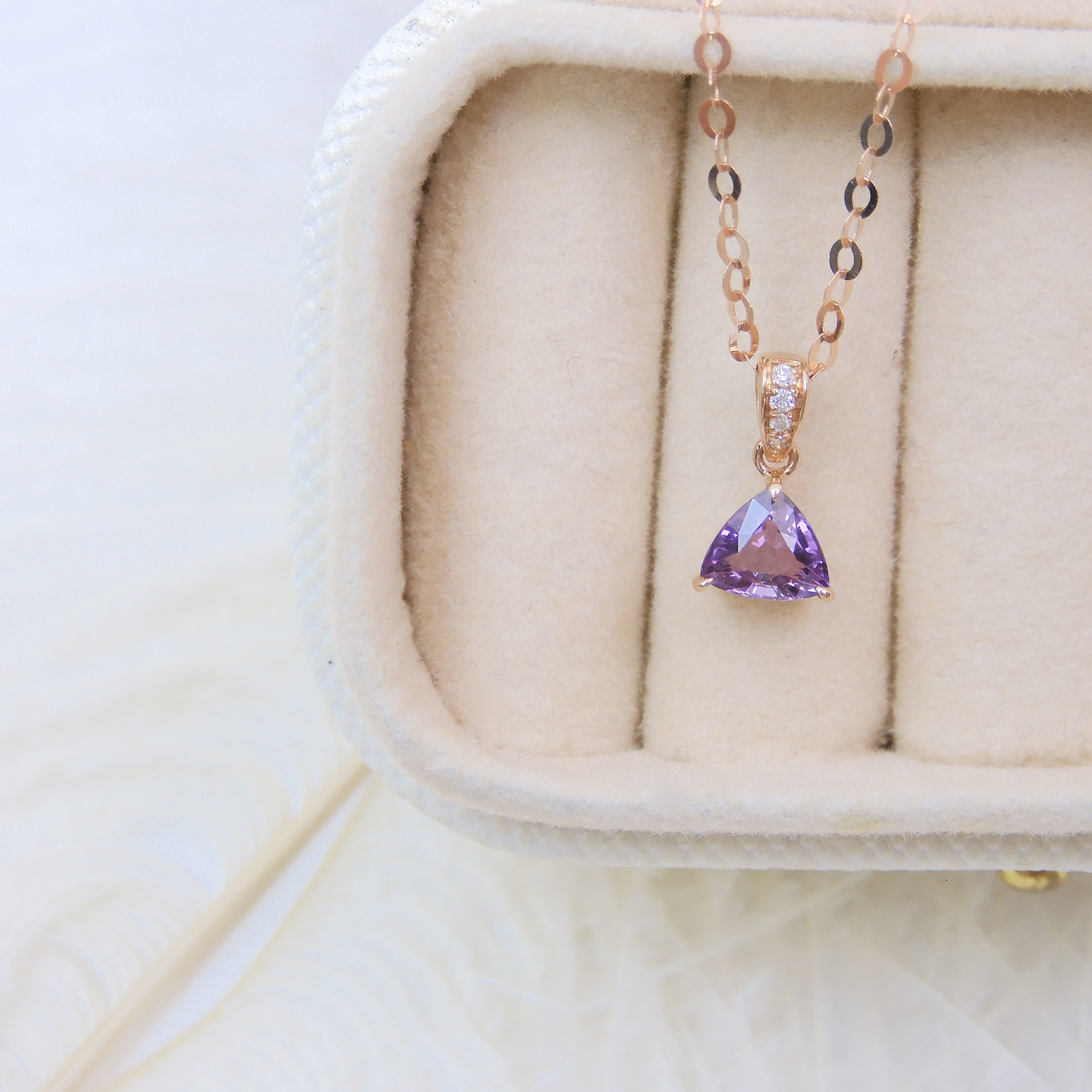 18K金 0.48ct 紫色藍寶石項鏈